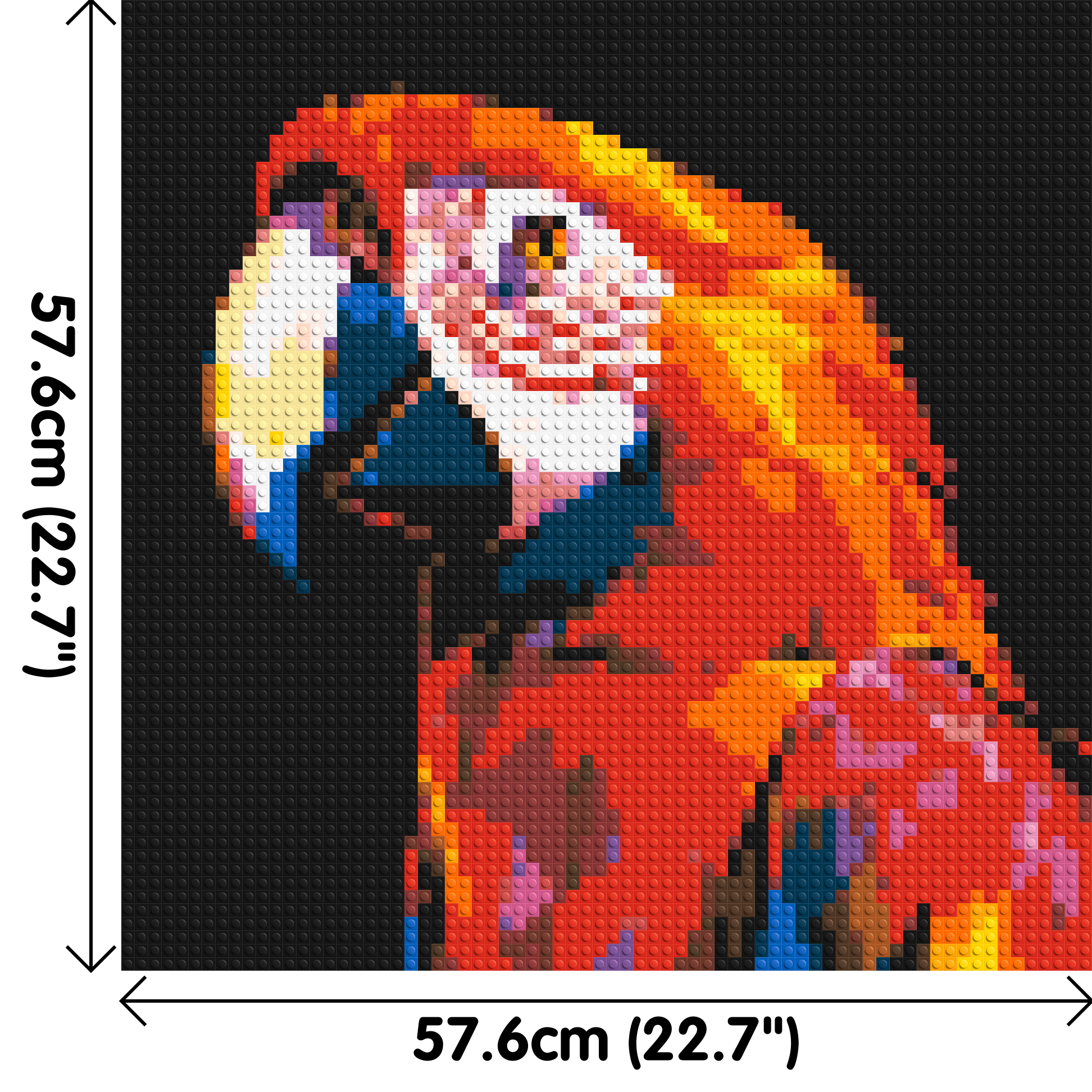 Scarlet Macaw Geometric Pop Art - Brick Art Mosaic Kit 3x3 dimensions