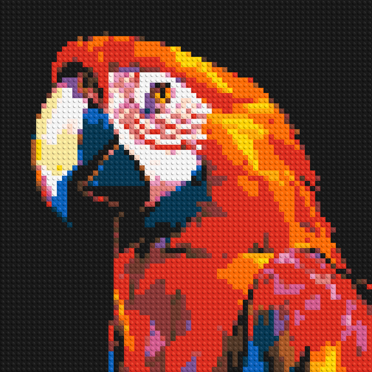 Scarlet Macaw Geometric Pop Art - Brick Art Mosaic Kit 3x3 large