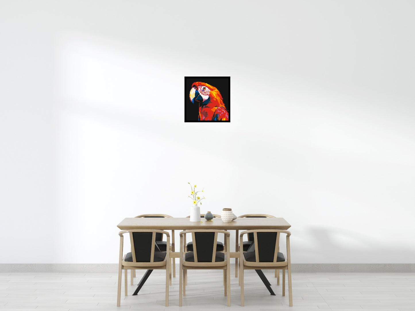 Scarlet Macaw Geometric Pop Art - Brick Art Mosaic Kit 3x3 large
