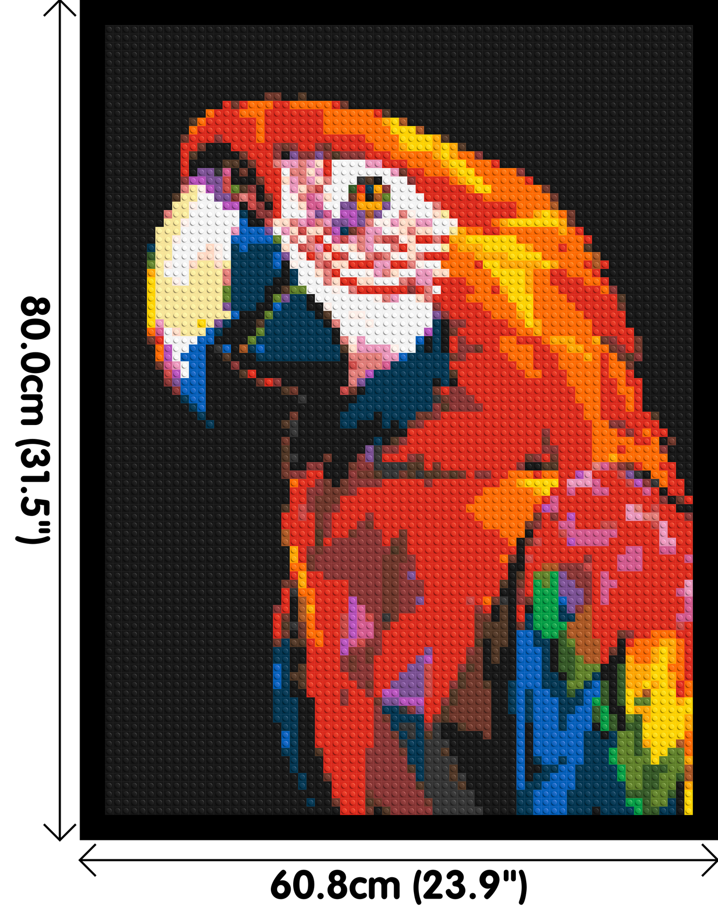 Scarlet Macaw Geometric Pop Art - Brick Art Mosaic Kit 3x4 large