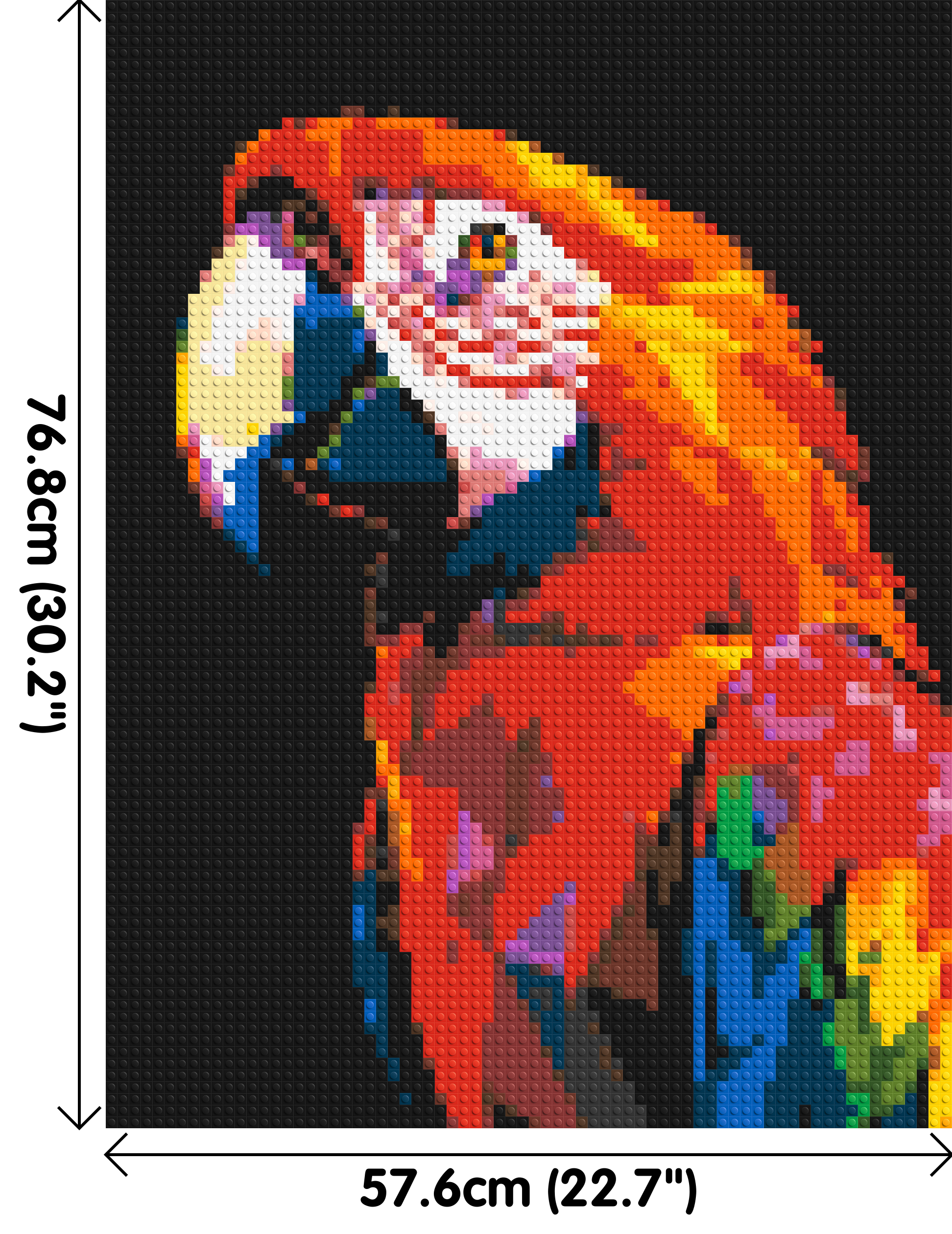 Scarlet Macaw Geometric Pop Art - Brick Art Mosaic Kit 3x4 dimensions
