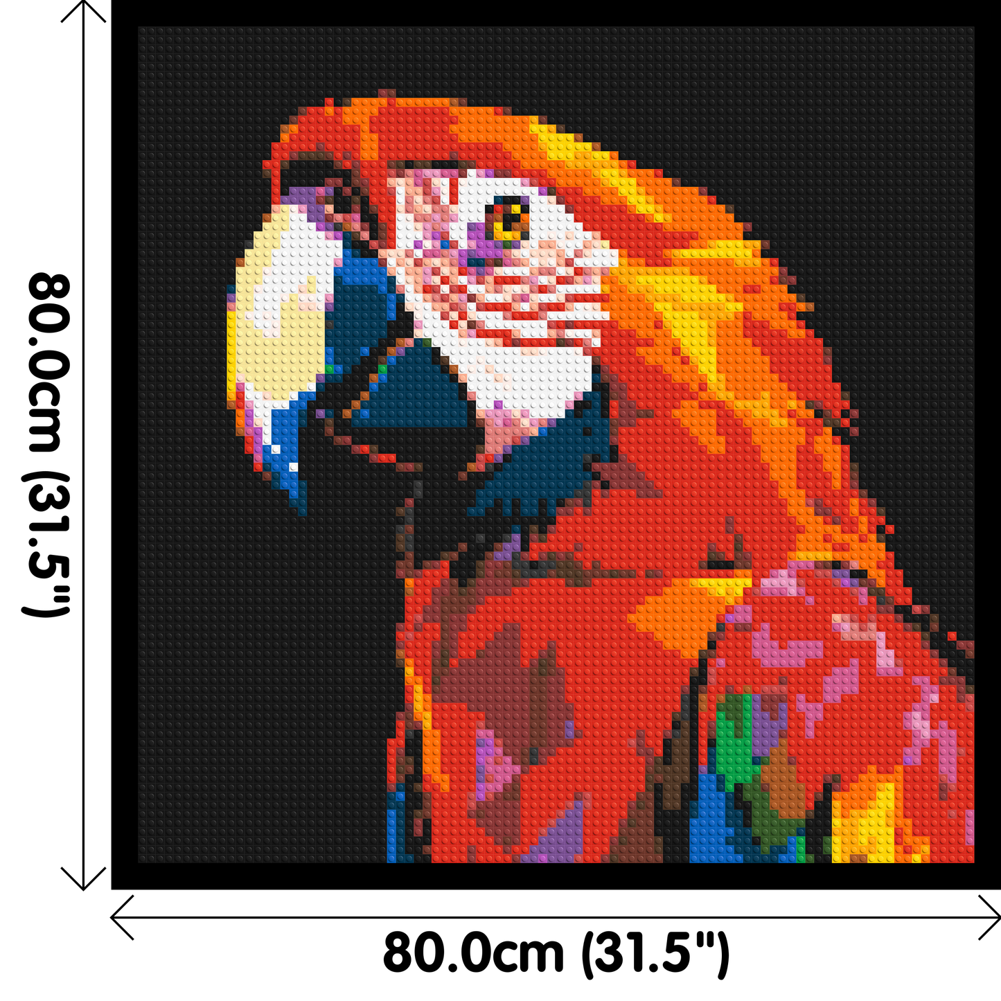Scarlet Macaw Geometric Pop Art - Brick Art Mosaic Kit 4x4 large