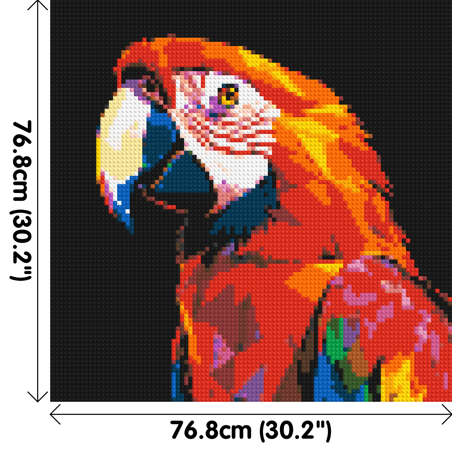 Scarlet Macaw Geometric Pop Art - Brick Art Mosaic Kit 4x4 large