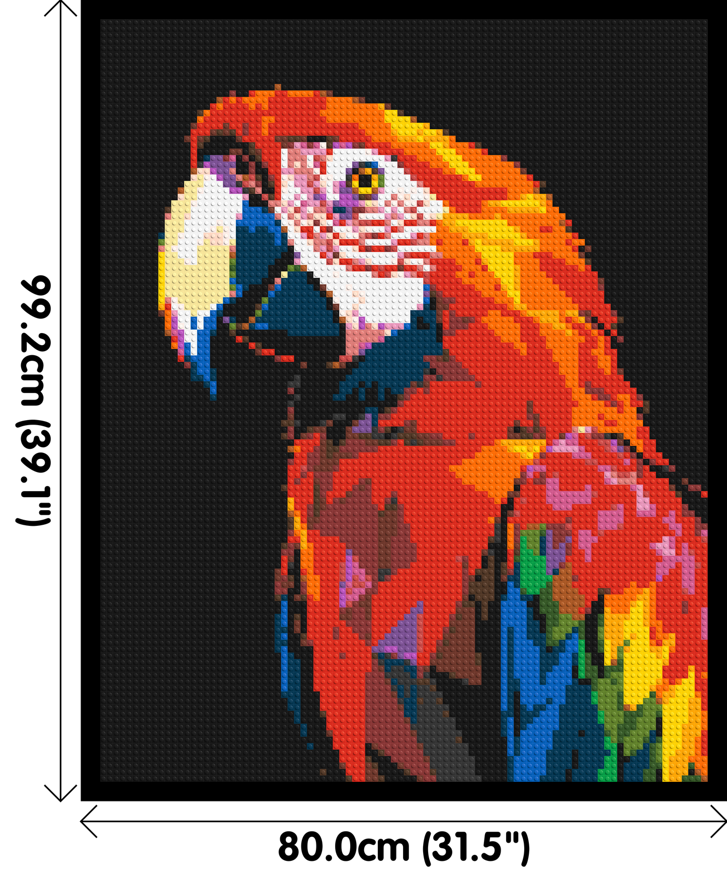 Scarlet Macaw Geometric Pop Art - Brick Art Mosaic Kit 4x5 large