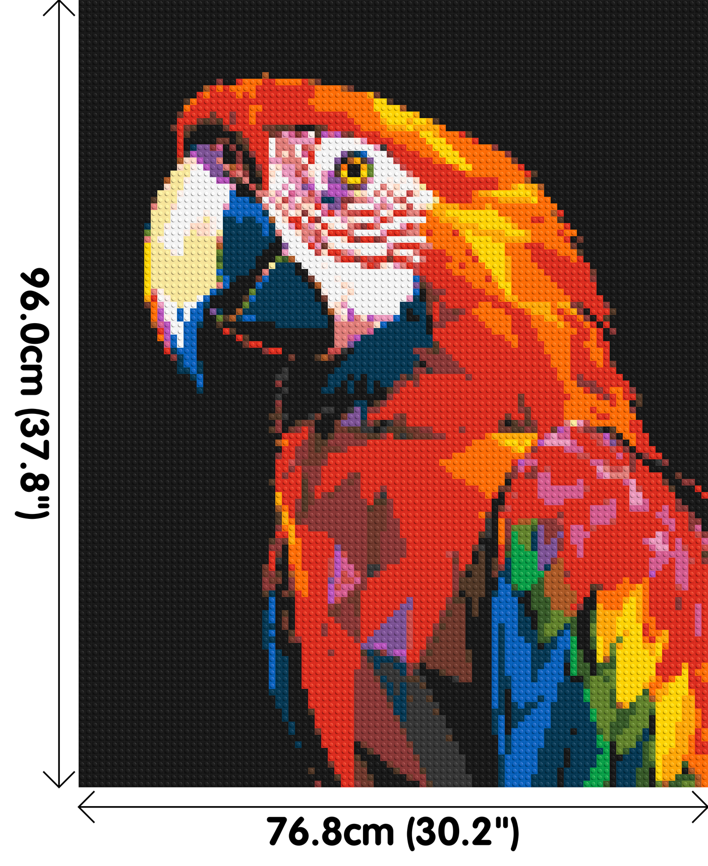 Scarlet Macaw Geometric Pop Art - Brick Art Mosaic Kit 4x5 large