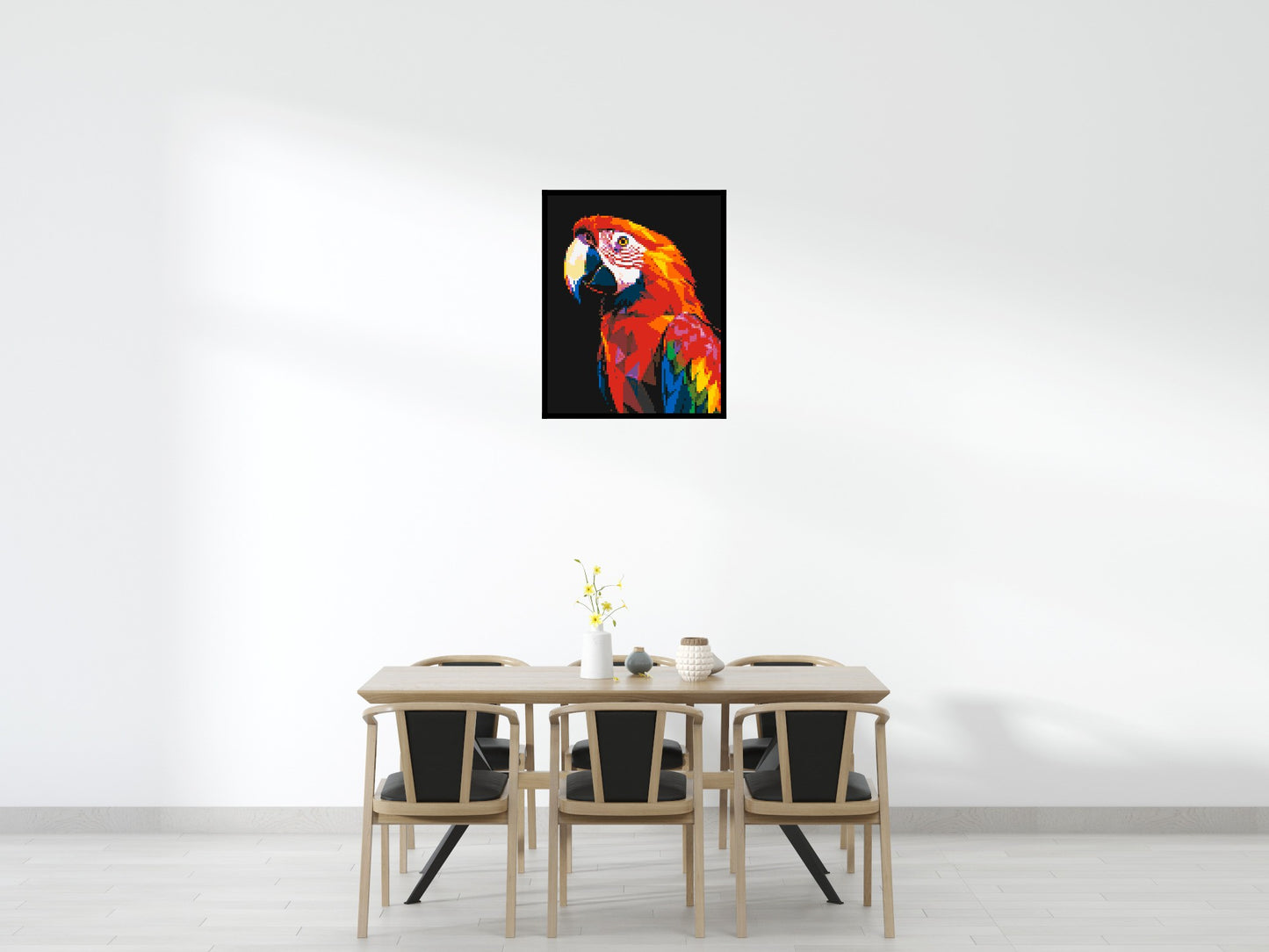 Scarlet Macaw Geometric Pop Art - Brick Art Mosaic Kit 4x5 large