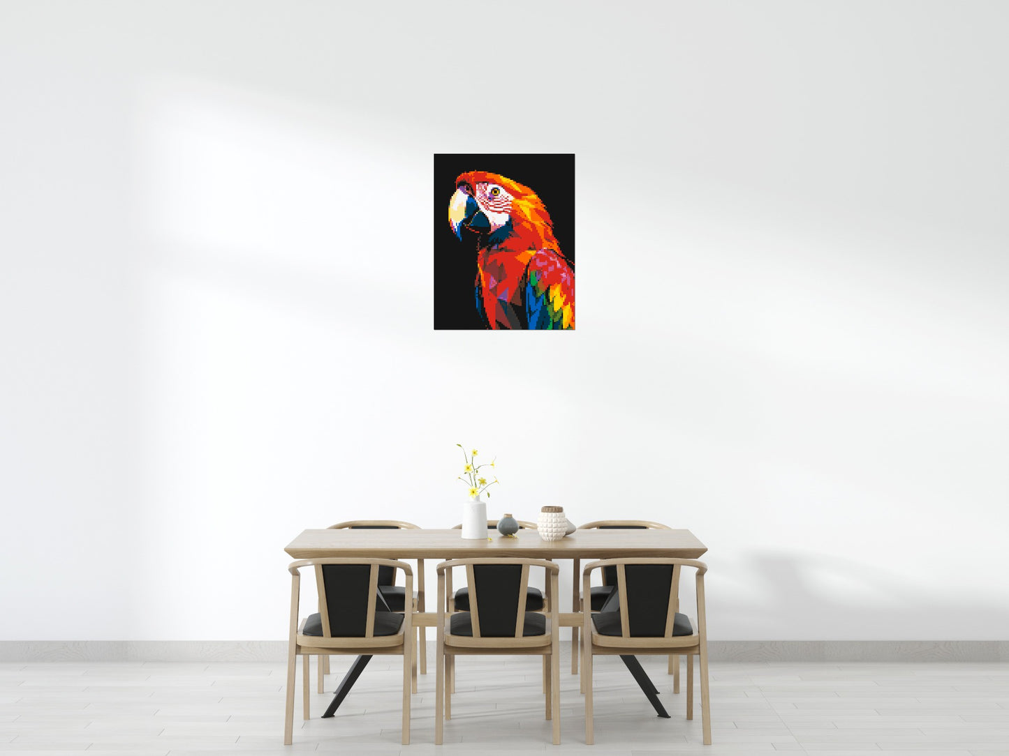 Scarlet Macaw Geometric Pop Art - Brick Art Mosaic Kit 4x5 large