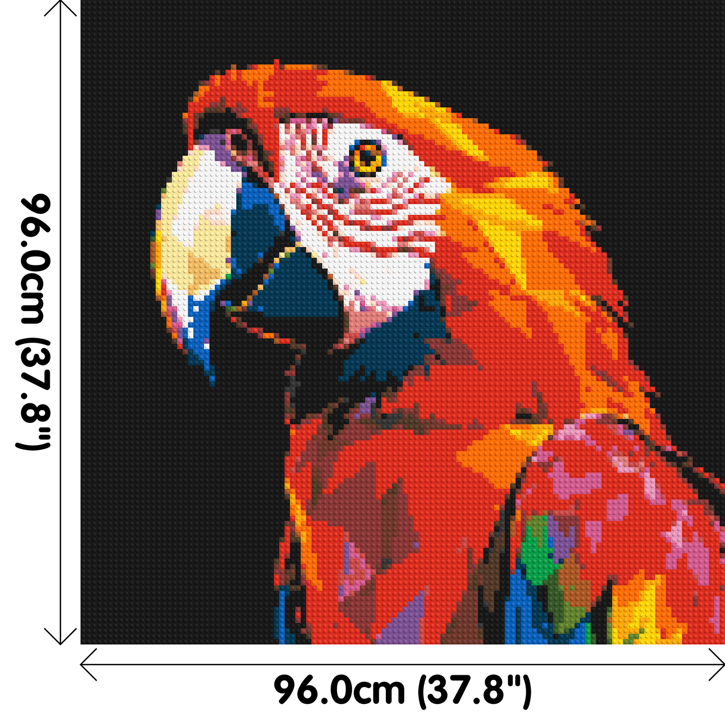 Scarlet Macaw Geometric Pop Art - Brick Art Mosaic Kit 5x5 large