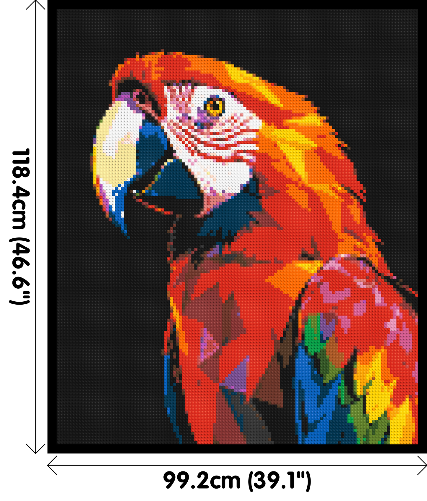 Scarlet Macaw Geometric Pop Art - Brick Art Mosaic Kit 5x6 large