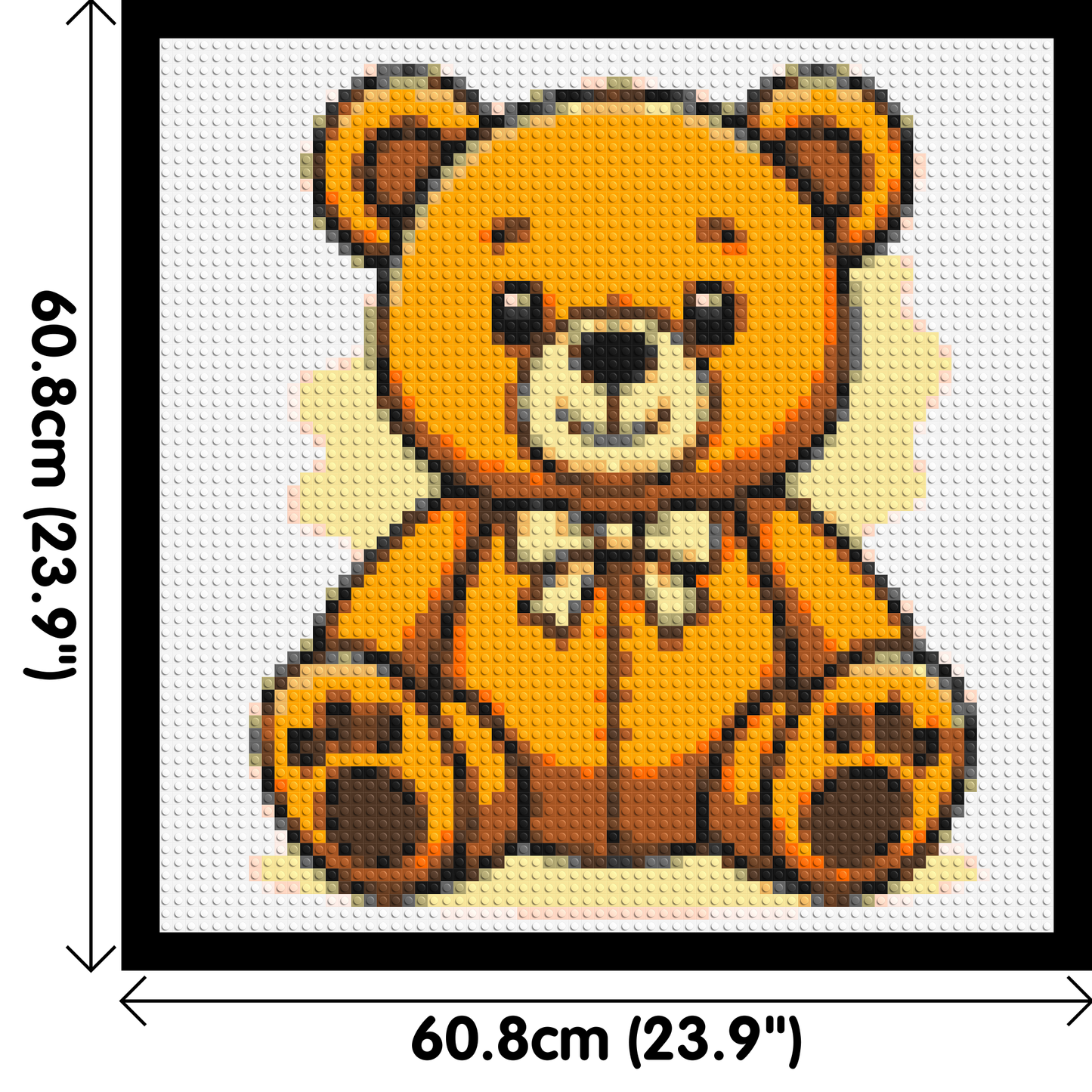 Classic Sitting Teddy Bear with Bow Tie Cartoon Art - Brick Art Mosaic Kit 3x3 large