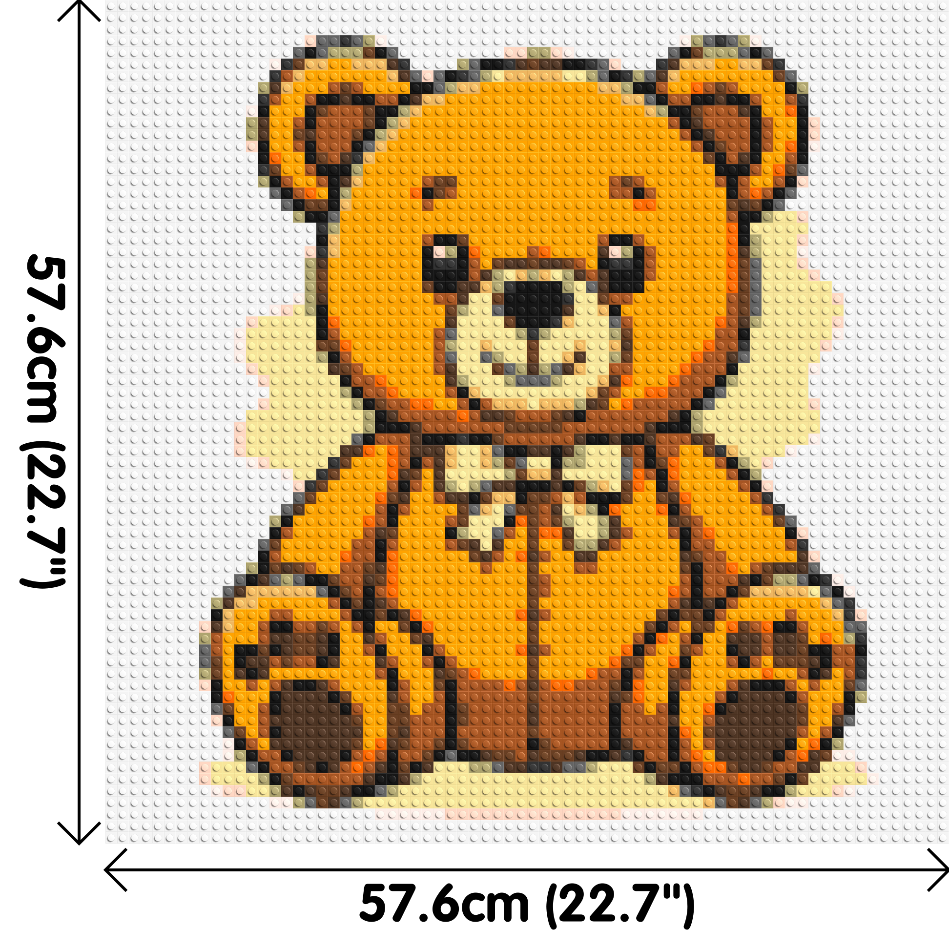 Classic Sitting Teddy Bear with Bow Tie Cartoon Art - Brick Art Mosaic Kit 3x3 dimensions