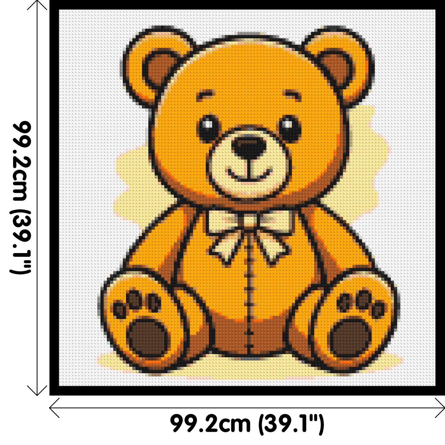 Classic Sitting Teddy Bear with Bow Tie Cartoon Art - Brick Art Mosaic Kit 5x5 large