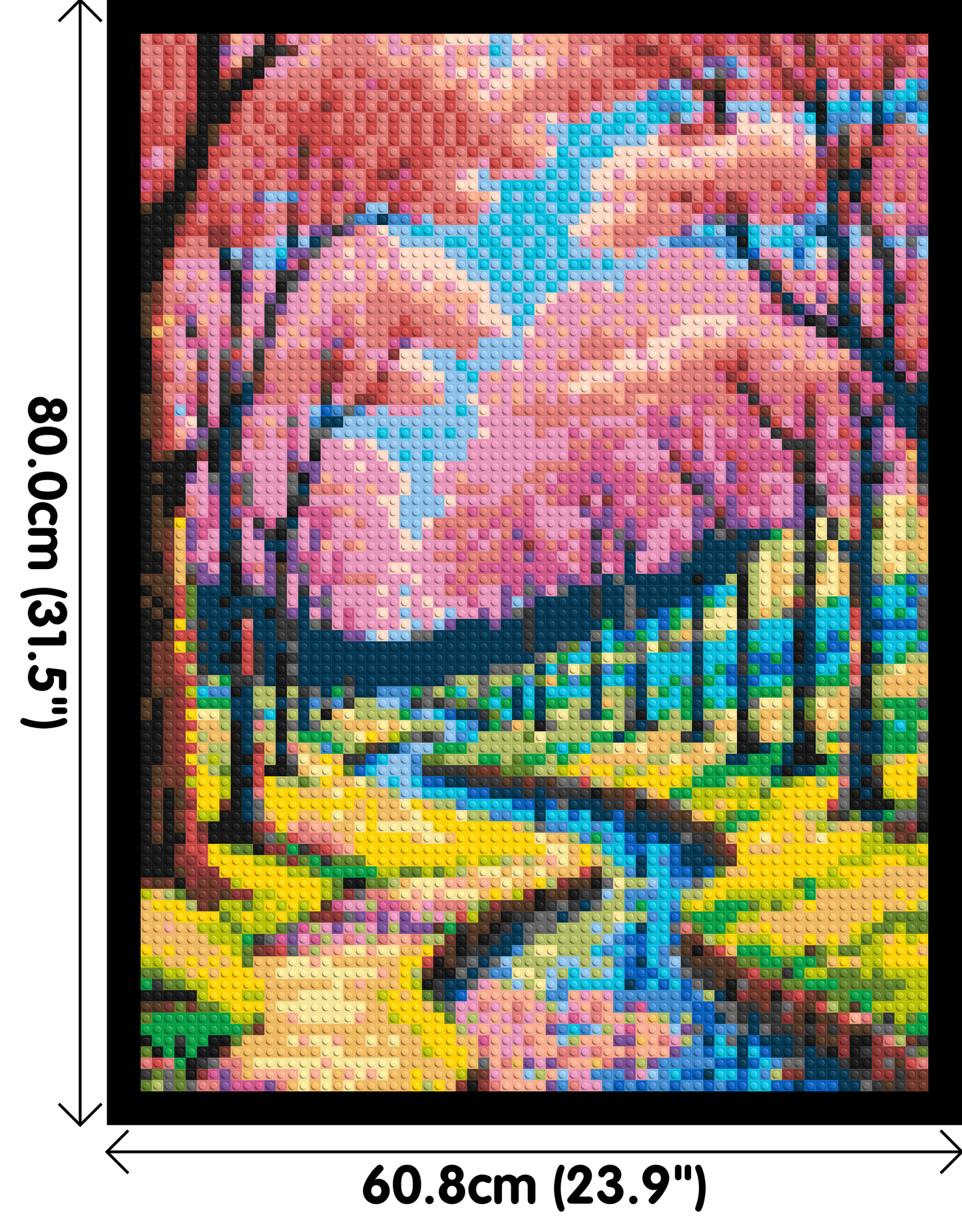 Cherry Blossom Path along Serene River Illustration - Brick Art Mosaic Kit 3x4 large