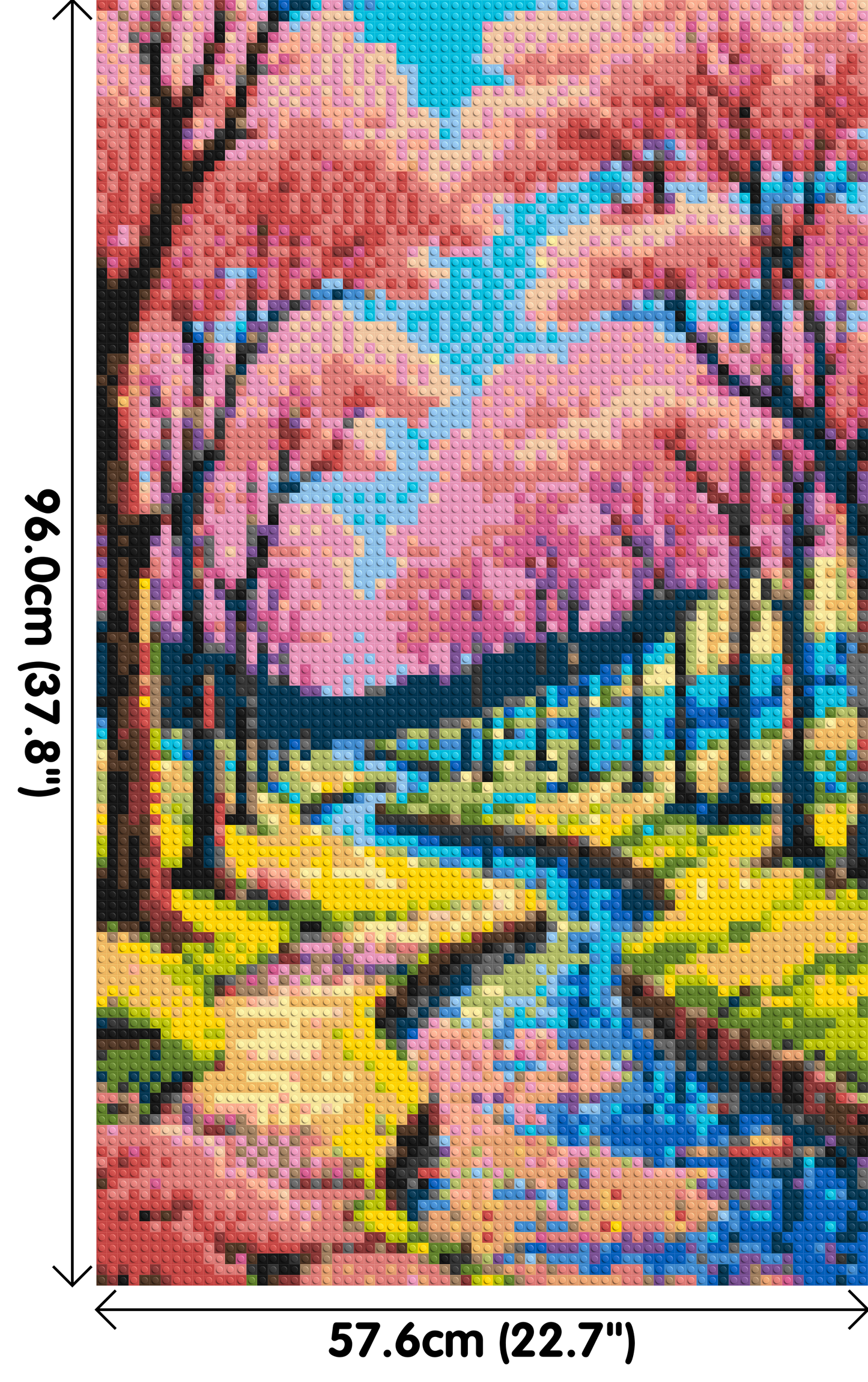 Cherry Blossom Path along Serene River Illustration - Brick Art Mosaic Kit 3x5 large