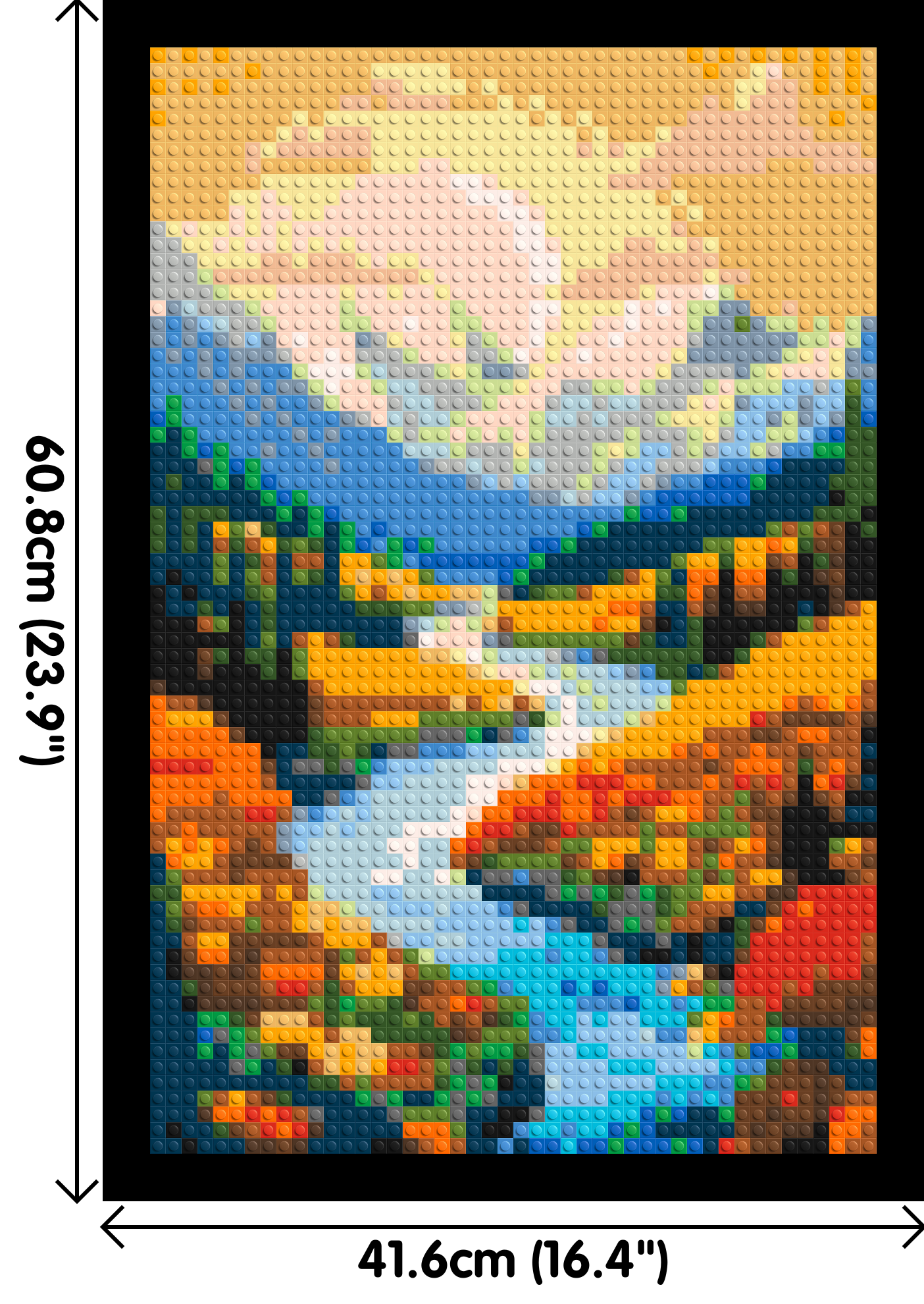 Mountain Valley River with Autumn Flowers Illustration - Brick Art Mosaic Kit 2x3 large