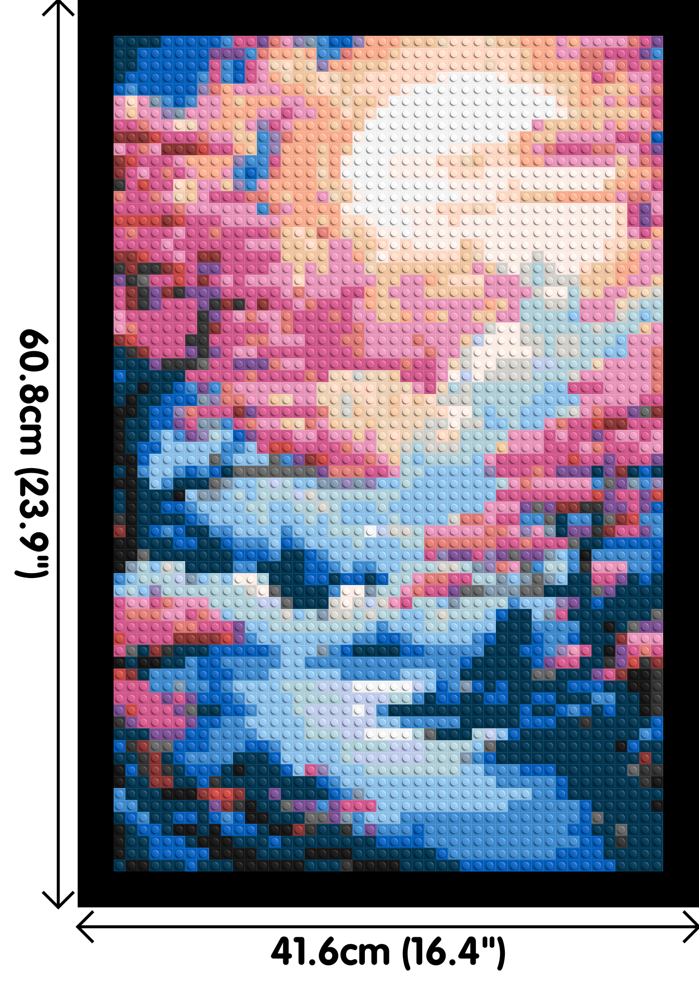 Cherry Blossom Trees and Glowing Moon Japanese Art - Brick Art Mosaic Kit 2x3 large