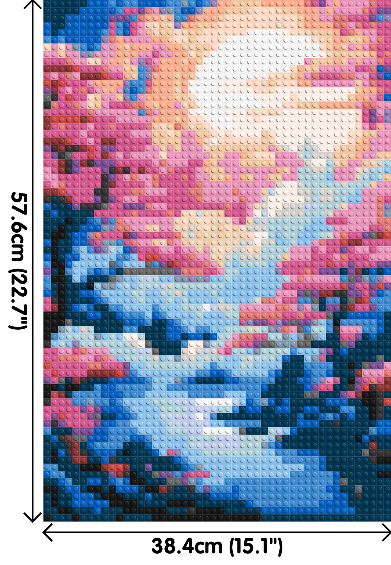 Cherry Blossom Trees and Glowing Moon Japanese Art - Brick Art Mosaic Kit 2x3 large
