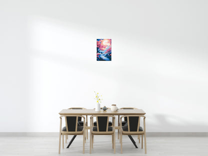 Cherry Blossom Trees and Glowing Moon Japanese Art - Brick Art Mosaic Kit 2x3 large