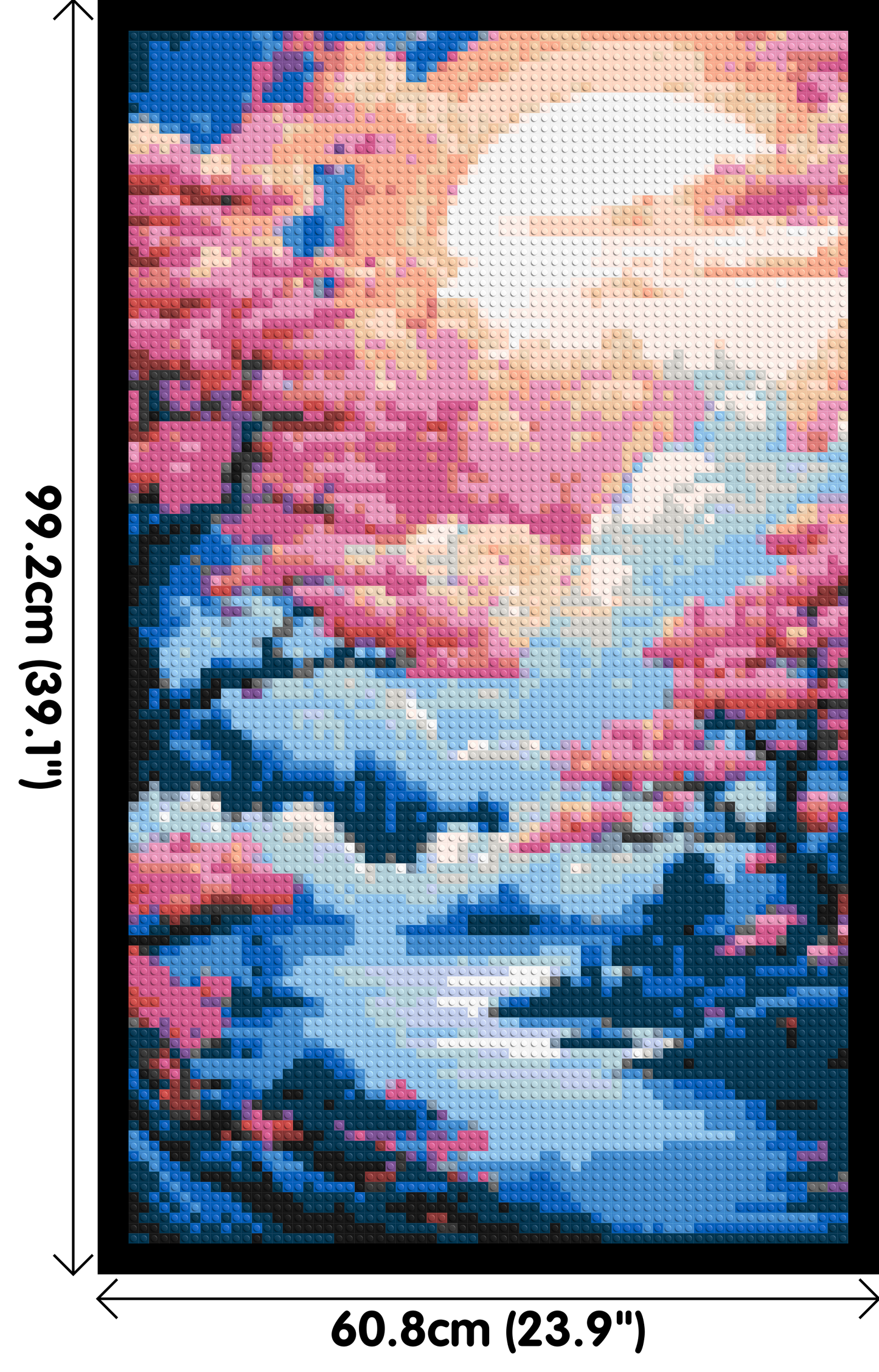 Cherry Blossom Trees and Glowing Moon Japanese Art - Brick Art Mosaic Kit 3x5 large