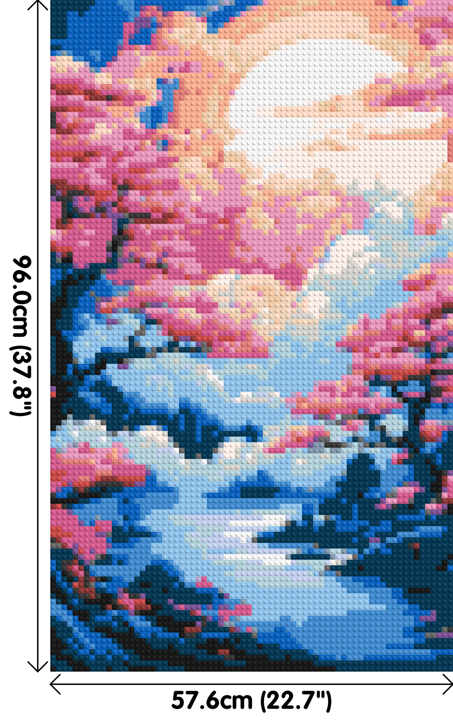Cherry Blossom Trees and Glowing Moon Japanese Art - Brick Art Mosaic Kit 3x5 large