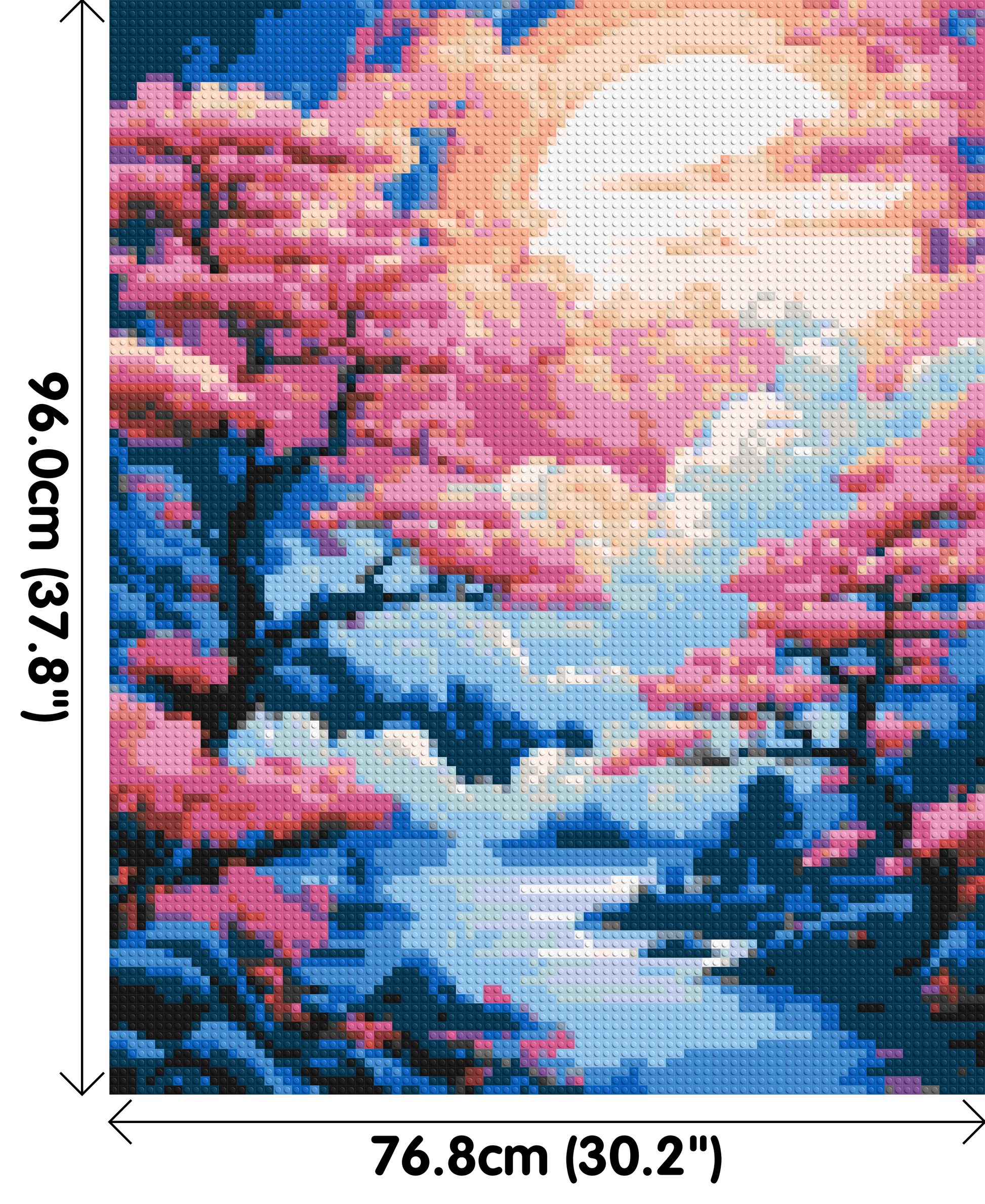 Cherry Blossom Trees and Glowing Moon Japanese Art - Brick Art Mosaic Kit 4x5 dimensions