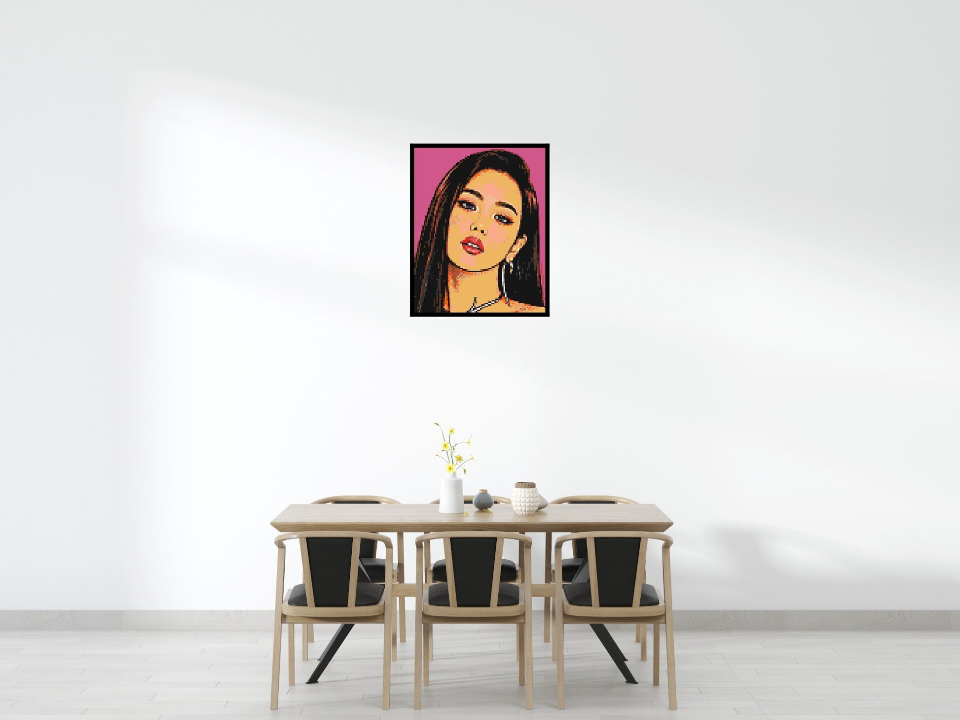 Jisoo of BLACKPINK Comic Pop Art - Brick Art Mosaic Kit 4x5 scene with frame