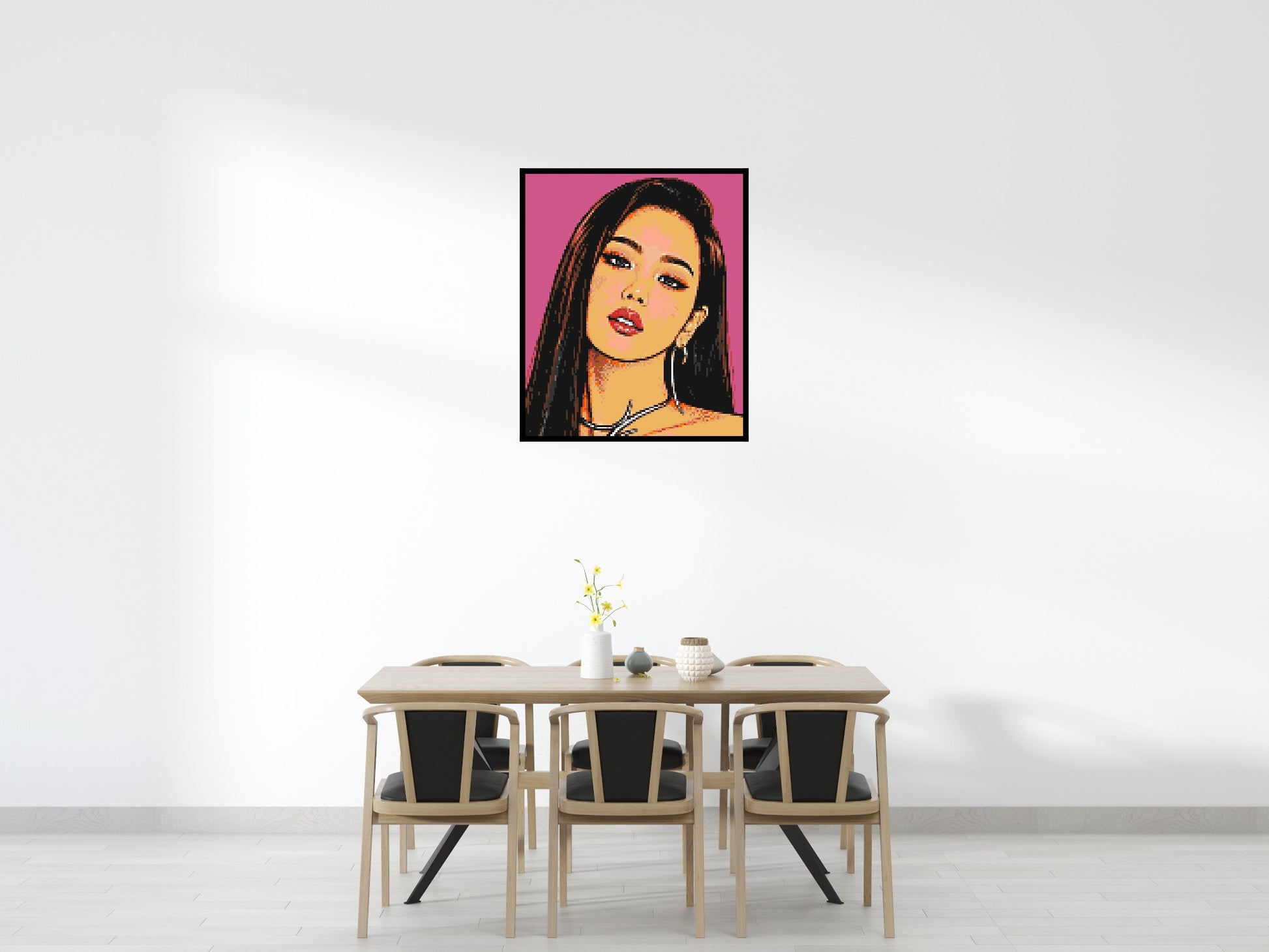 Jisoo of BLACKPINK Comic Pop Art - Brick Art Mosaic Kit 5x6 scene with frame