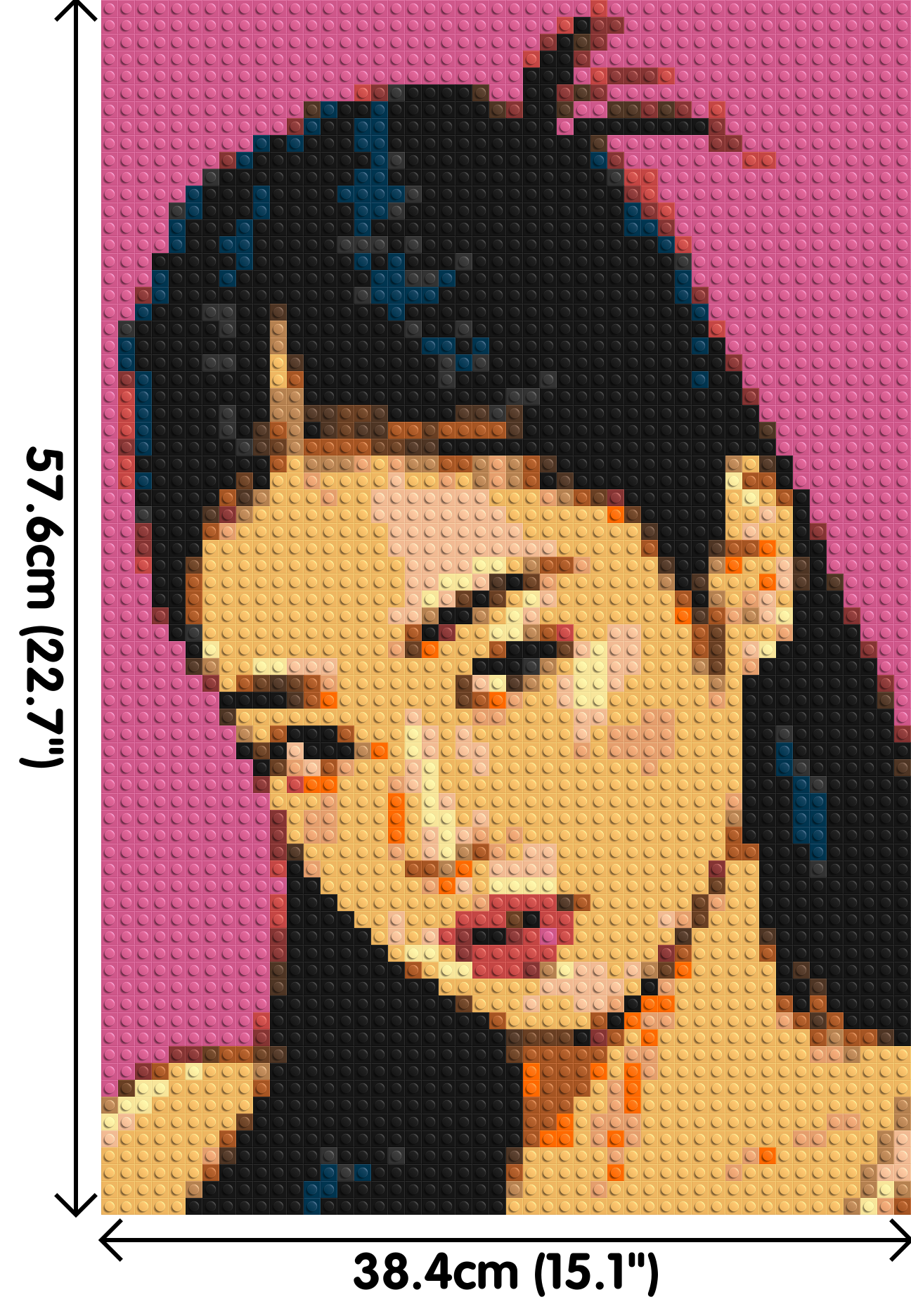 Jennie of BLACKPINK Comic Pop Art - Brick Art Mosaic Kit 2x3 dimensions