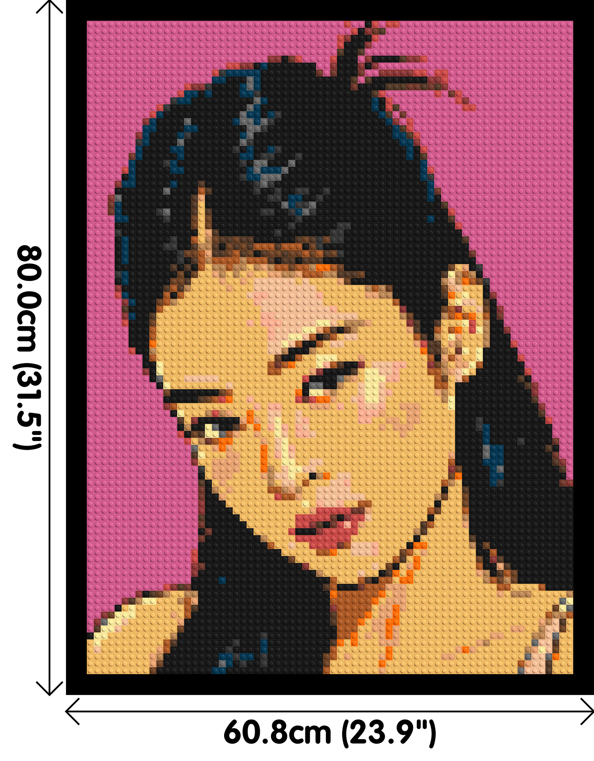 Jennie of BLACKPINK Comic Pop Art - Brick Art Mosaic Kit 3x4 dimensions with frame