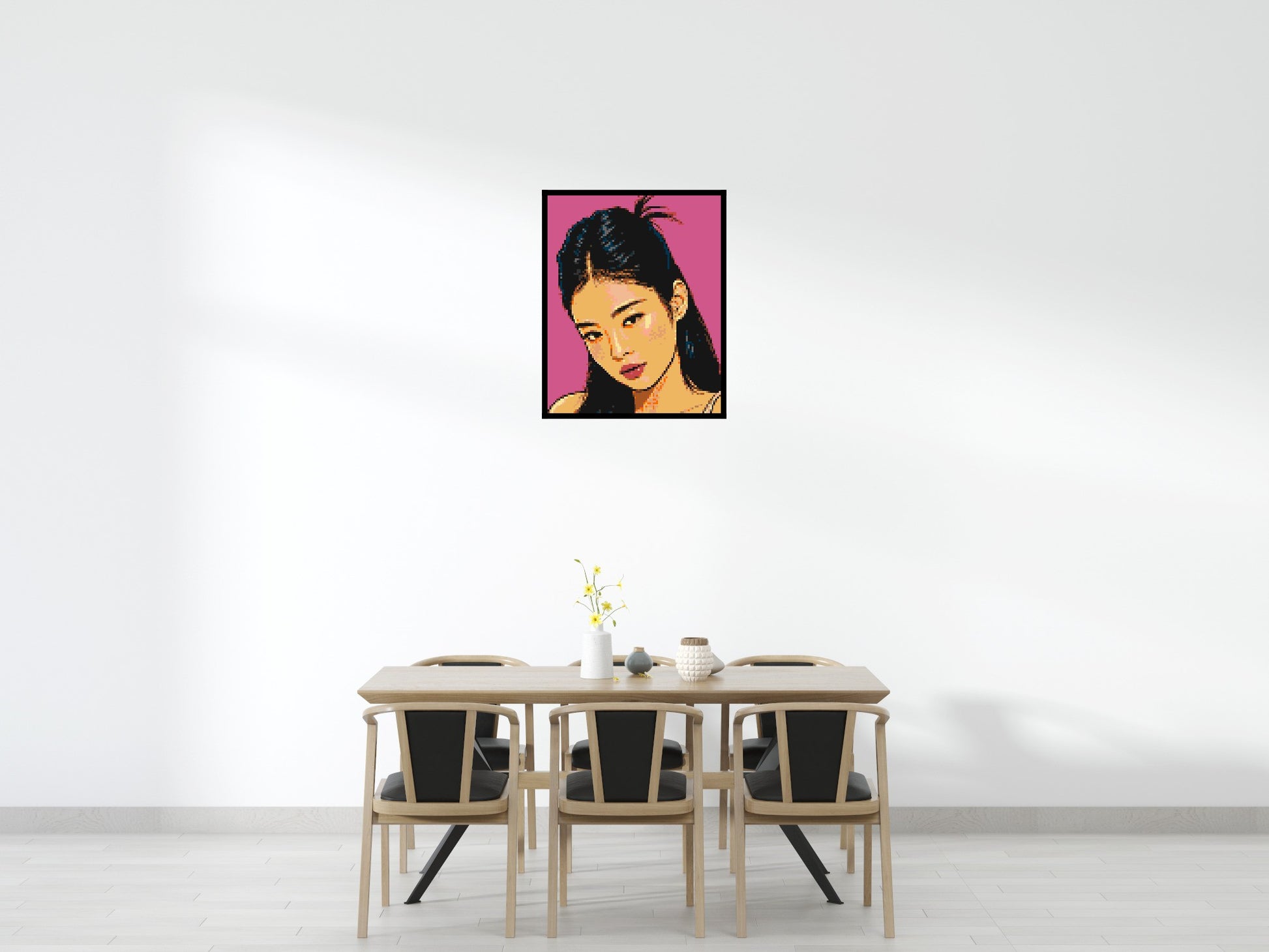 Jennie of BLACKPINK Comic Pop Art - Brick Art Mosaic Kit 4x5 scene with frame