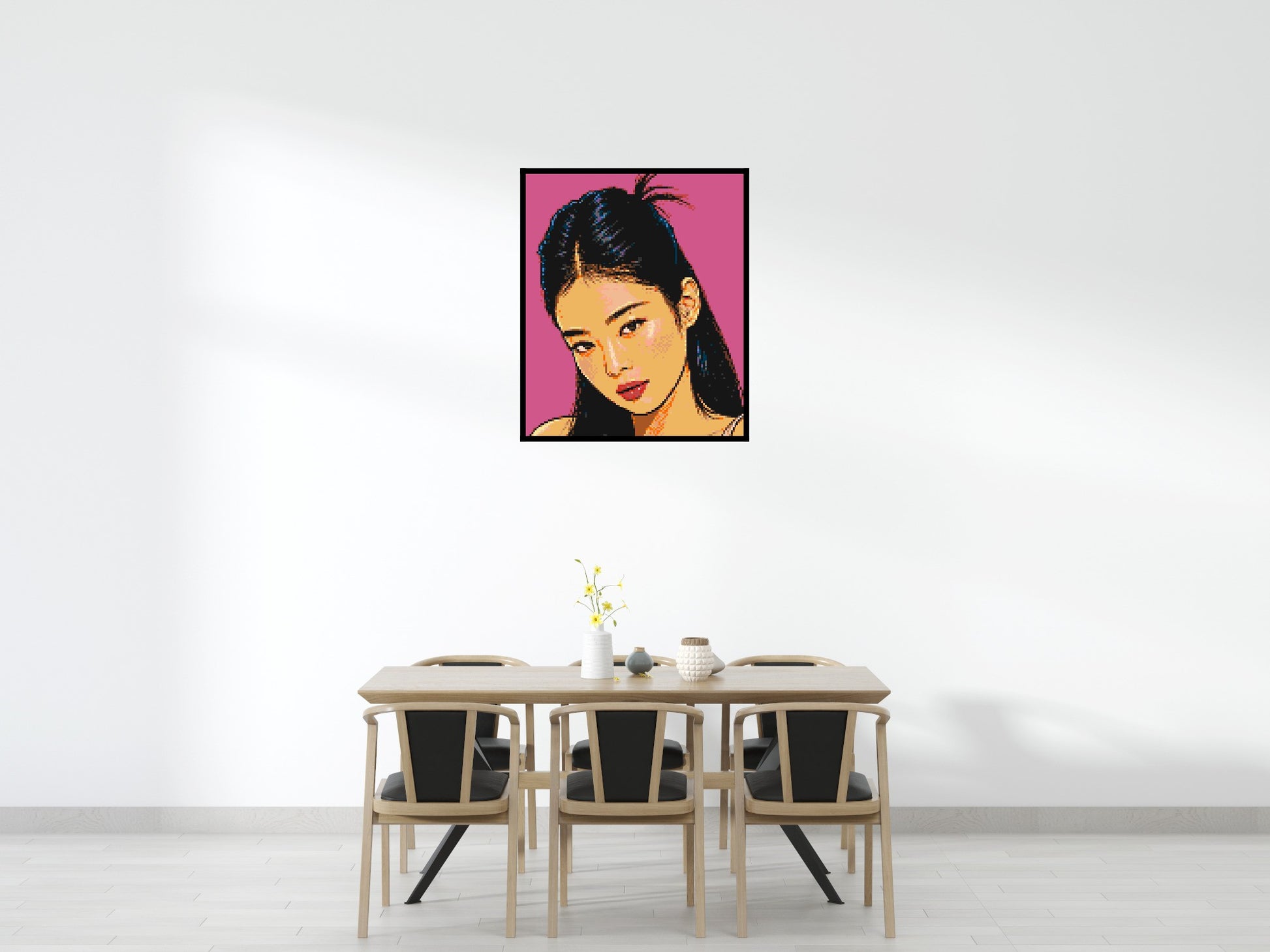 Jennie of BLACKPINK Comic Pop Art - Brick Art Mosaic Kit 5x6 scene with frame