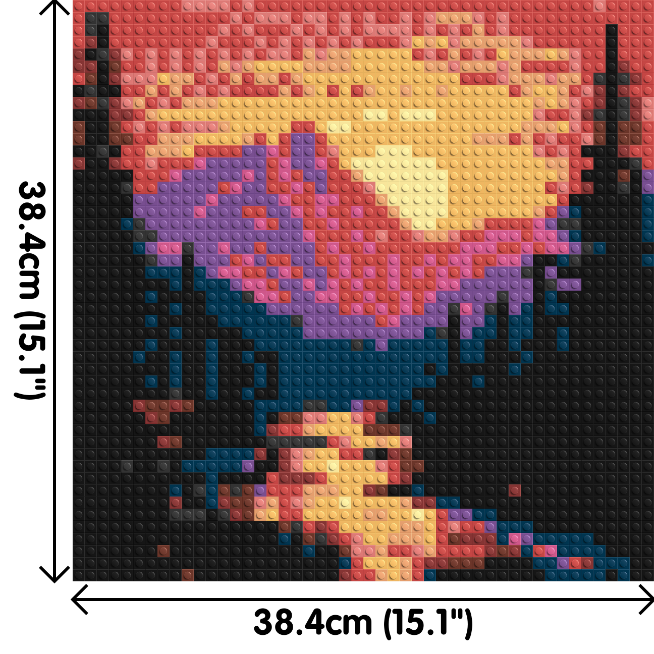 Sunset Mountain River Pixel Art - Brick Art Mosaic Kit 2x2 large