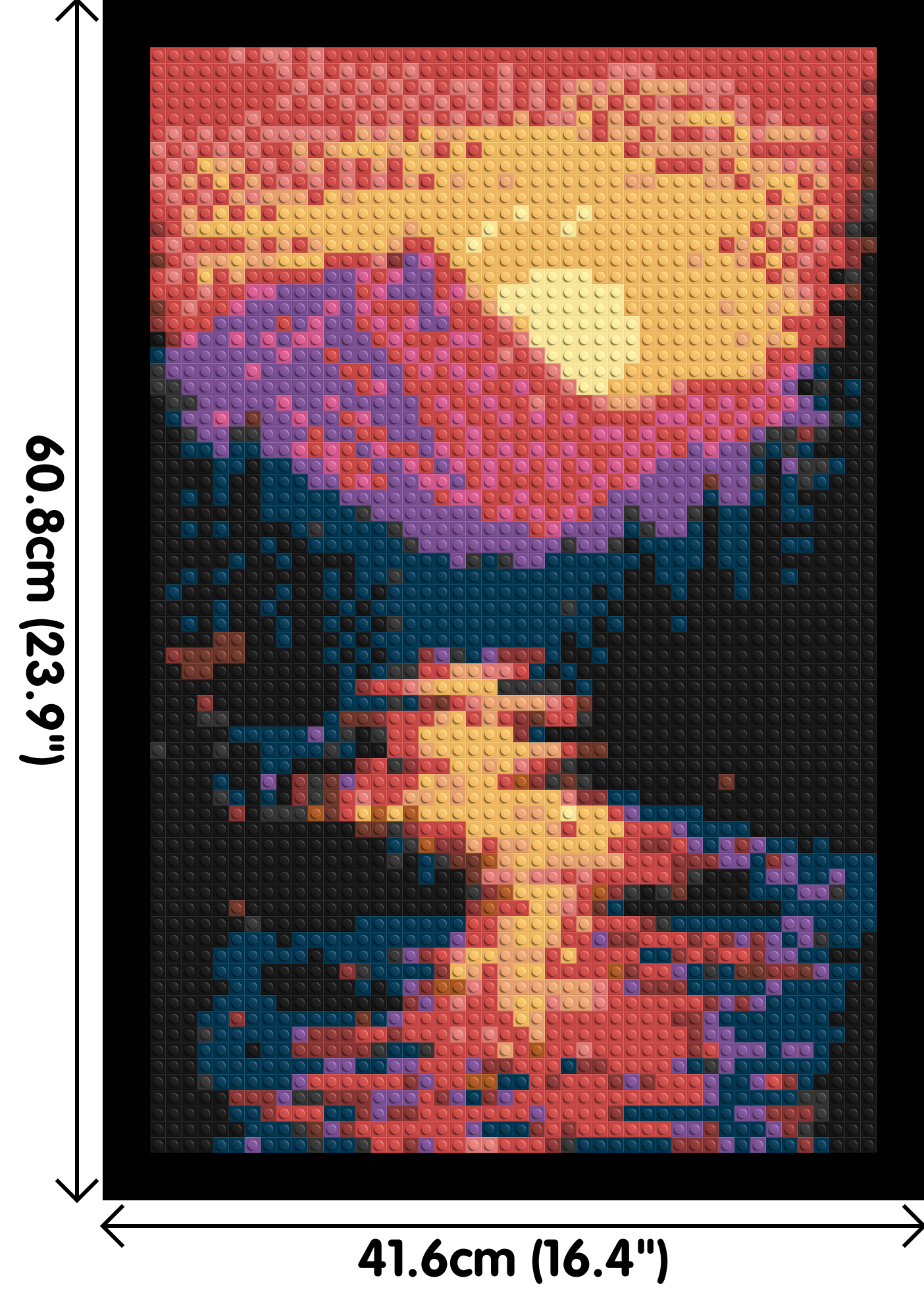 Sunset Mountain River Pixel Art - Brick Art Mosaic Kit 2x3 large