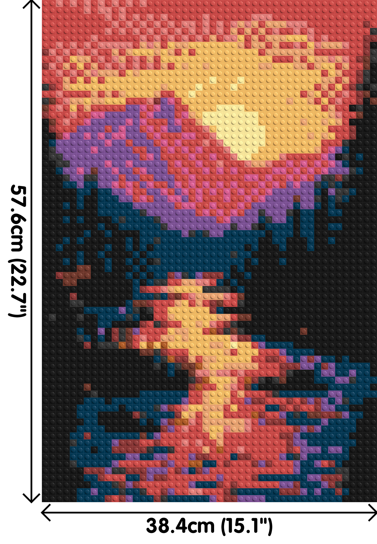 Sunset Mountain River Pixel Art - Brick Art Mosaic Kit 2x3 large