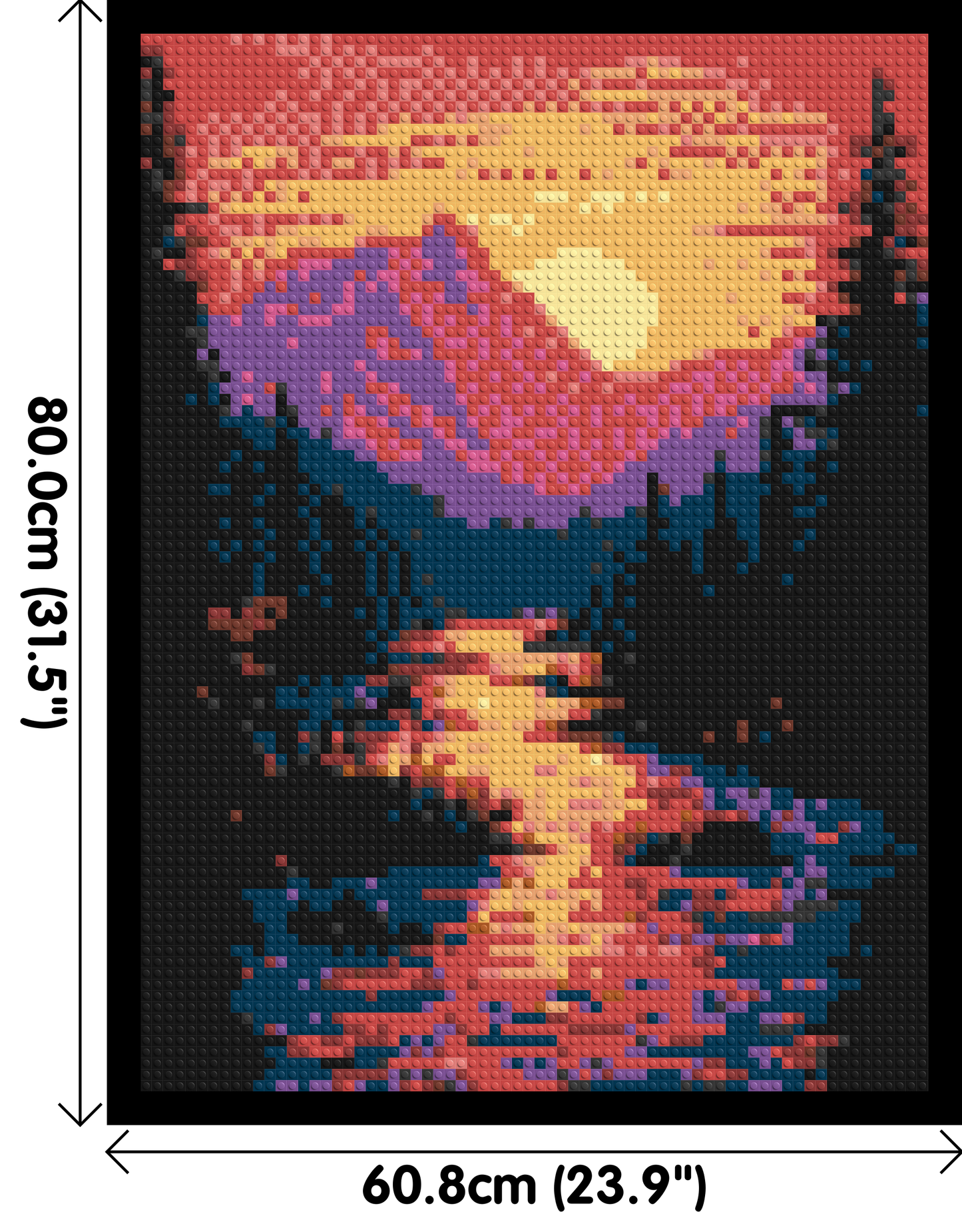 Sunset Mountain River Pixel Art - Brick Art Mosaic Kit 3x4 large