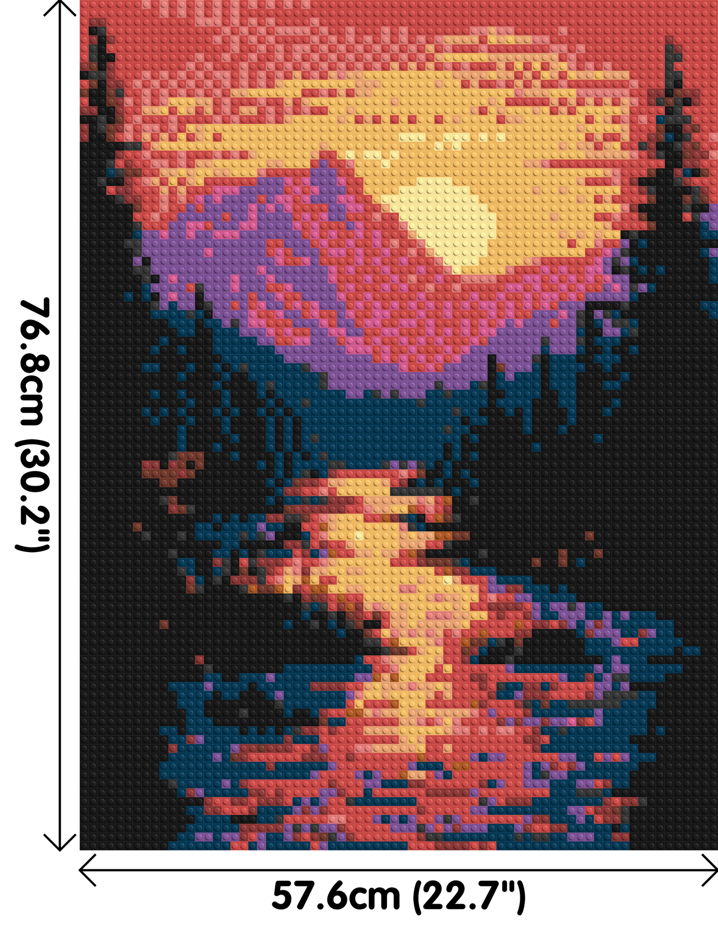 Sunset Mountain River Pixel Art - Brick Art Mosaic Kit 3x4 large