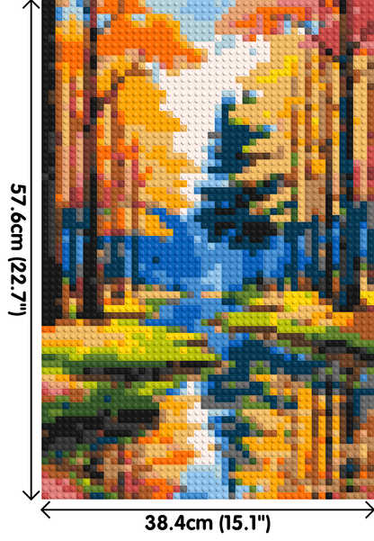 Autumn Forest River Reflection Illustration - Brick Art Mosaic Kit 2x3 large