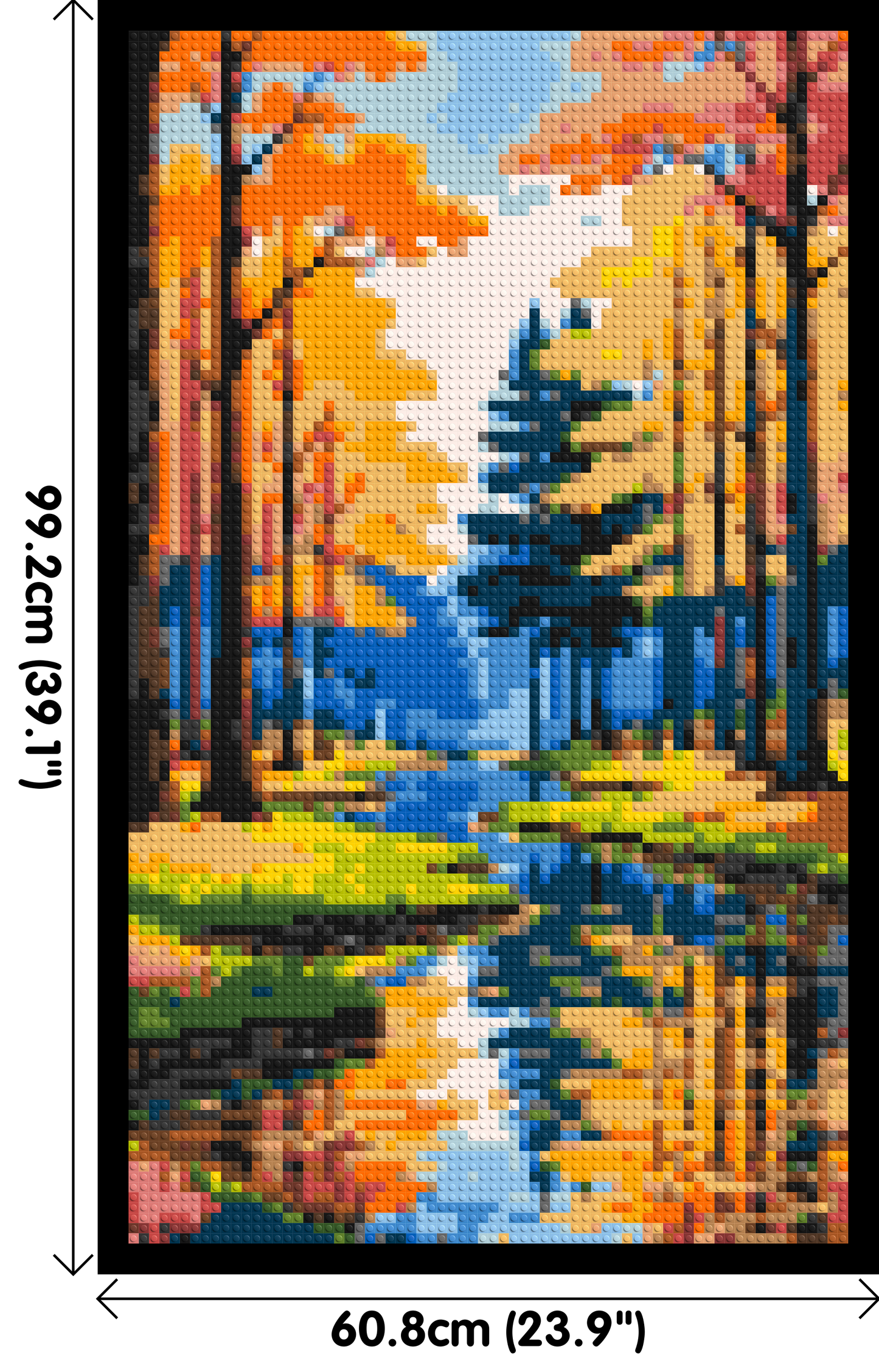 Autumn Forest River Reflection Illustration - Brick Art Mosaic Kit 3x5 large