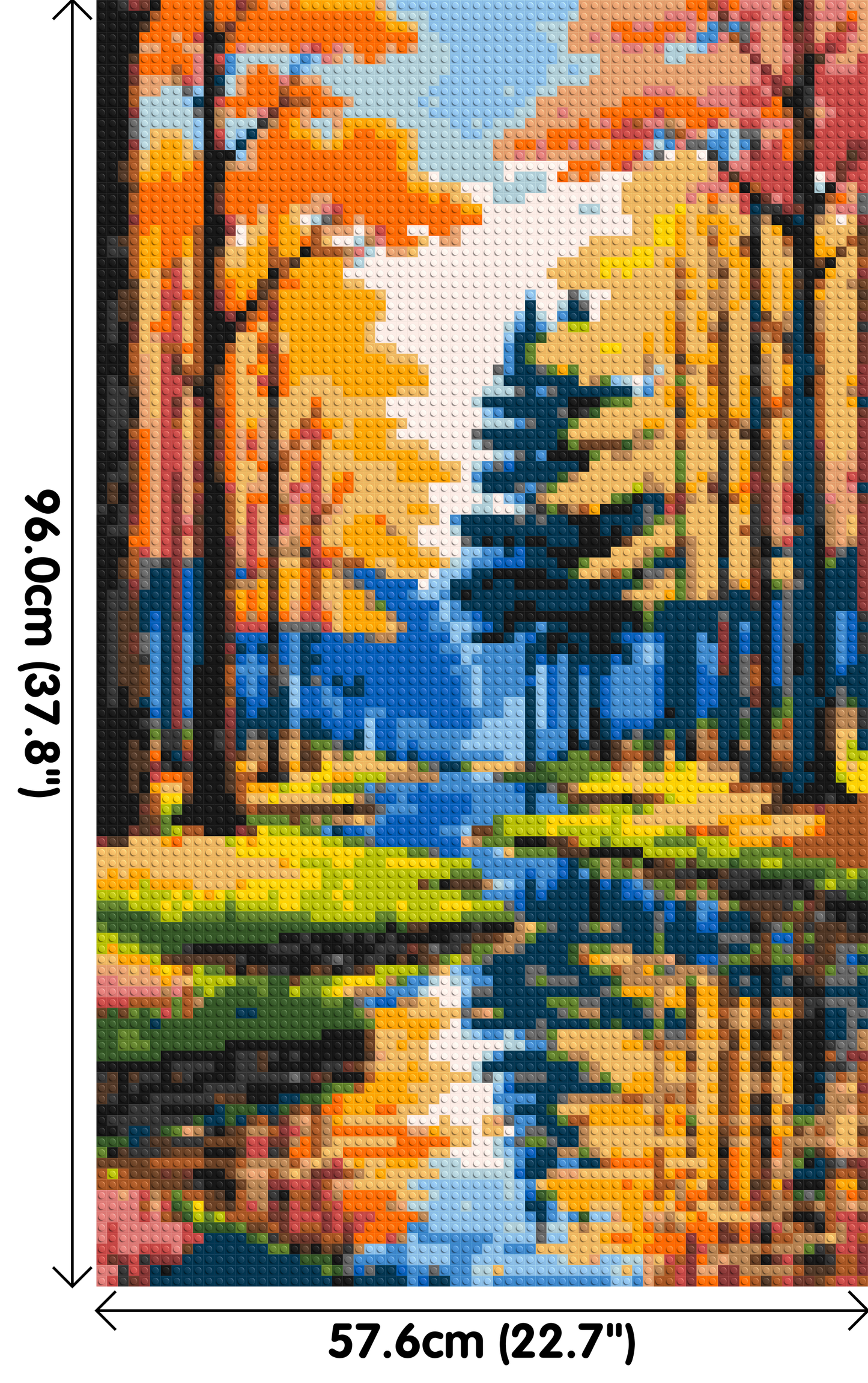 Autumn Forest River Reflection Illustration - Brick Art Mosaic Kit 3x5 large