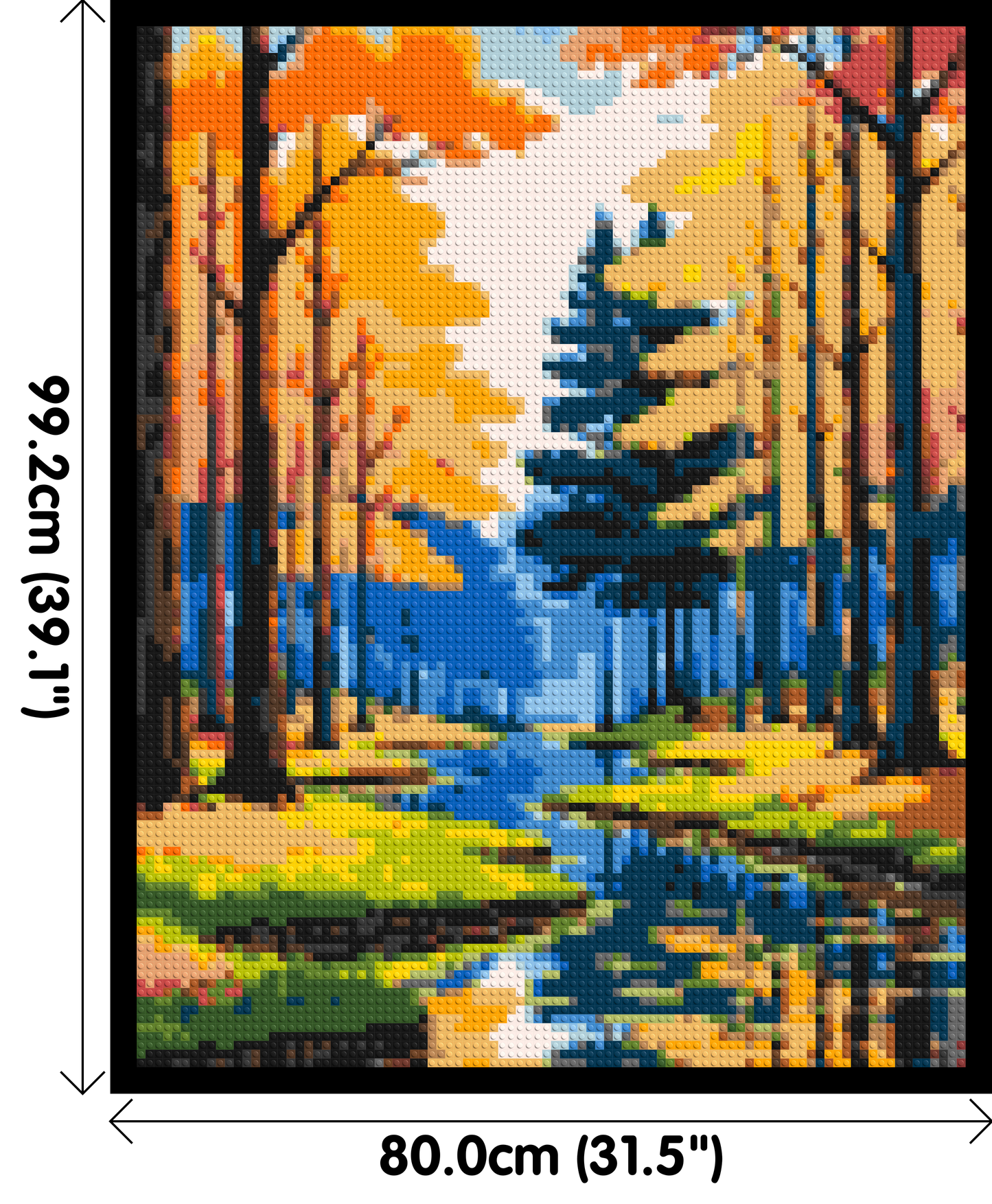 Autumn Forest River Reflection Illustration - Brick Art Mosaic Kit 4x5 large