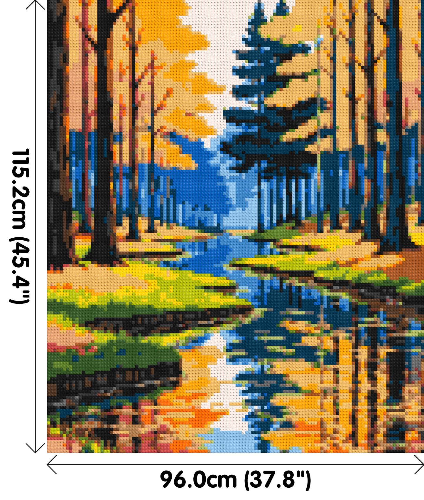 Autumn Forest River Reflection Illustration - Brick Art Mosaic Kit 5x6 large