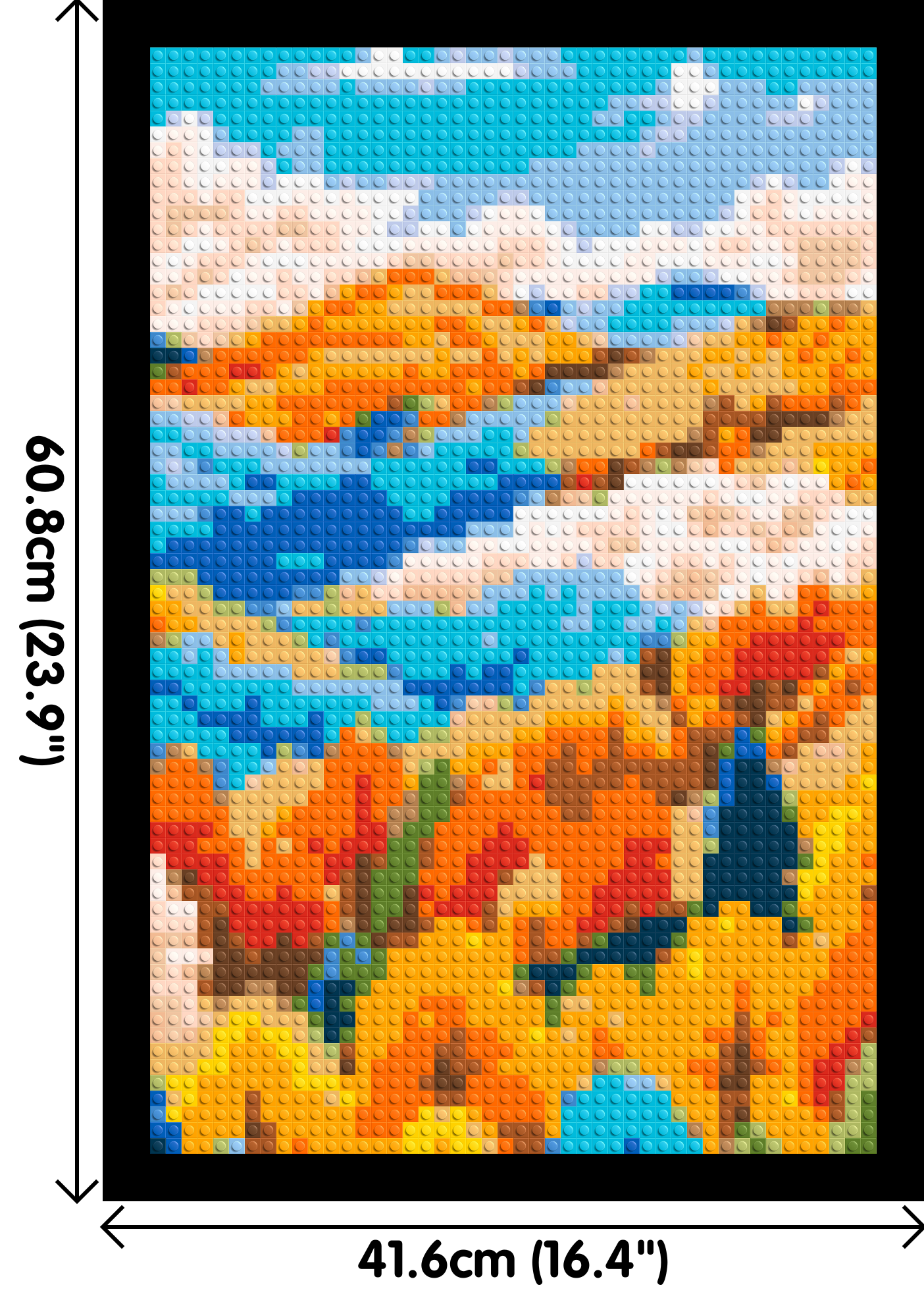 Vibrant Autumn Mountain Forest Illustration - Brick Art Mosaic Kit 2x3 large