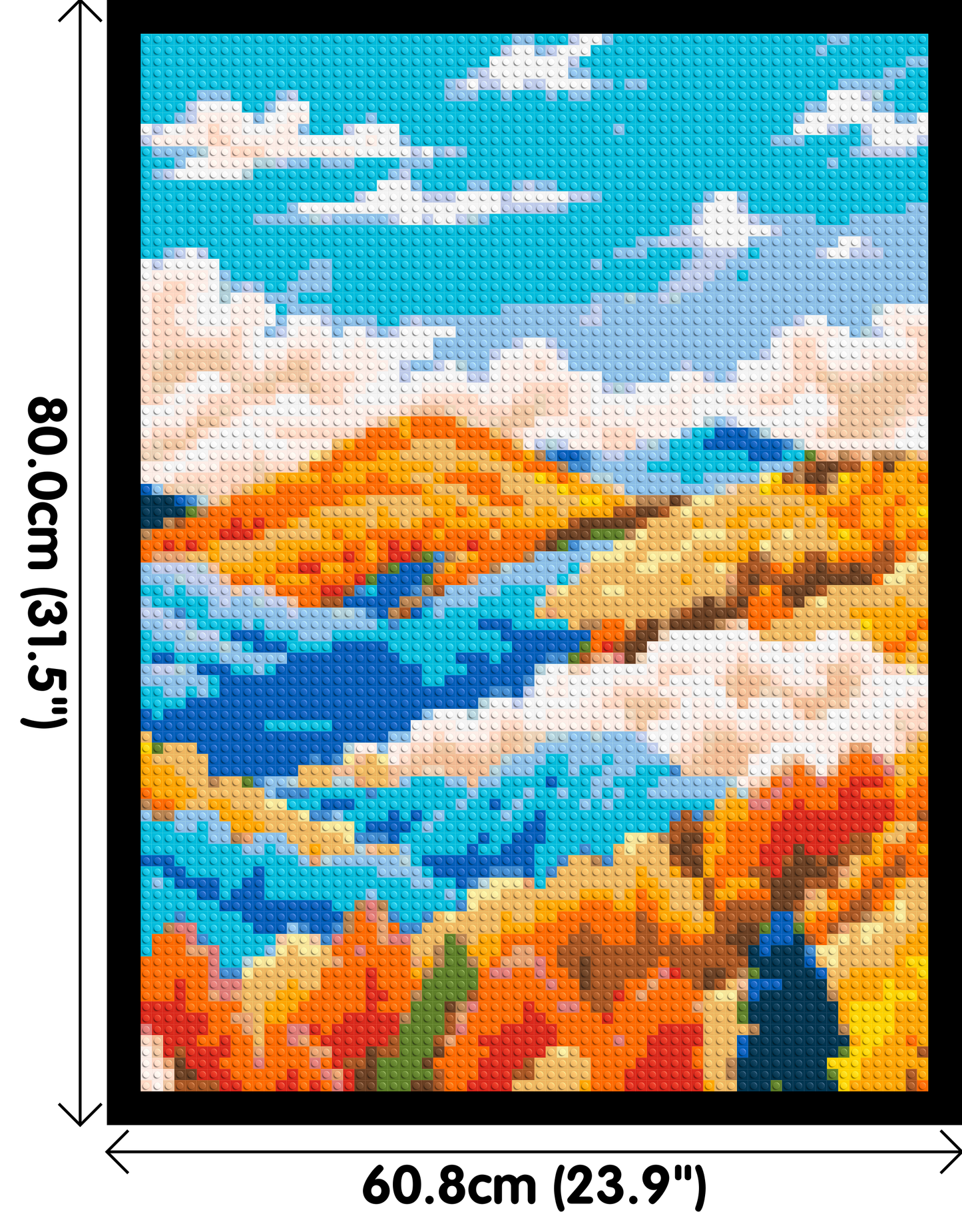 Vibrant Autumn Mountain Forest Illustration - Brick Art Mosaic Kit 3x4 large
