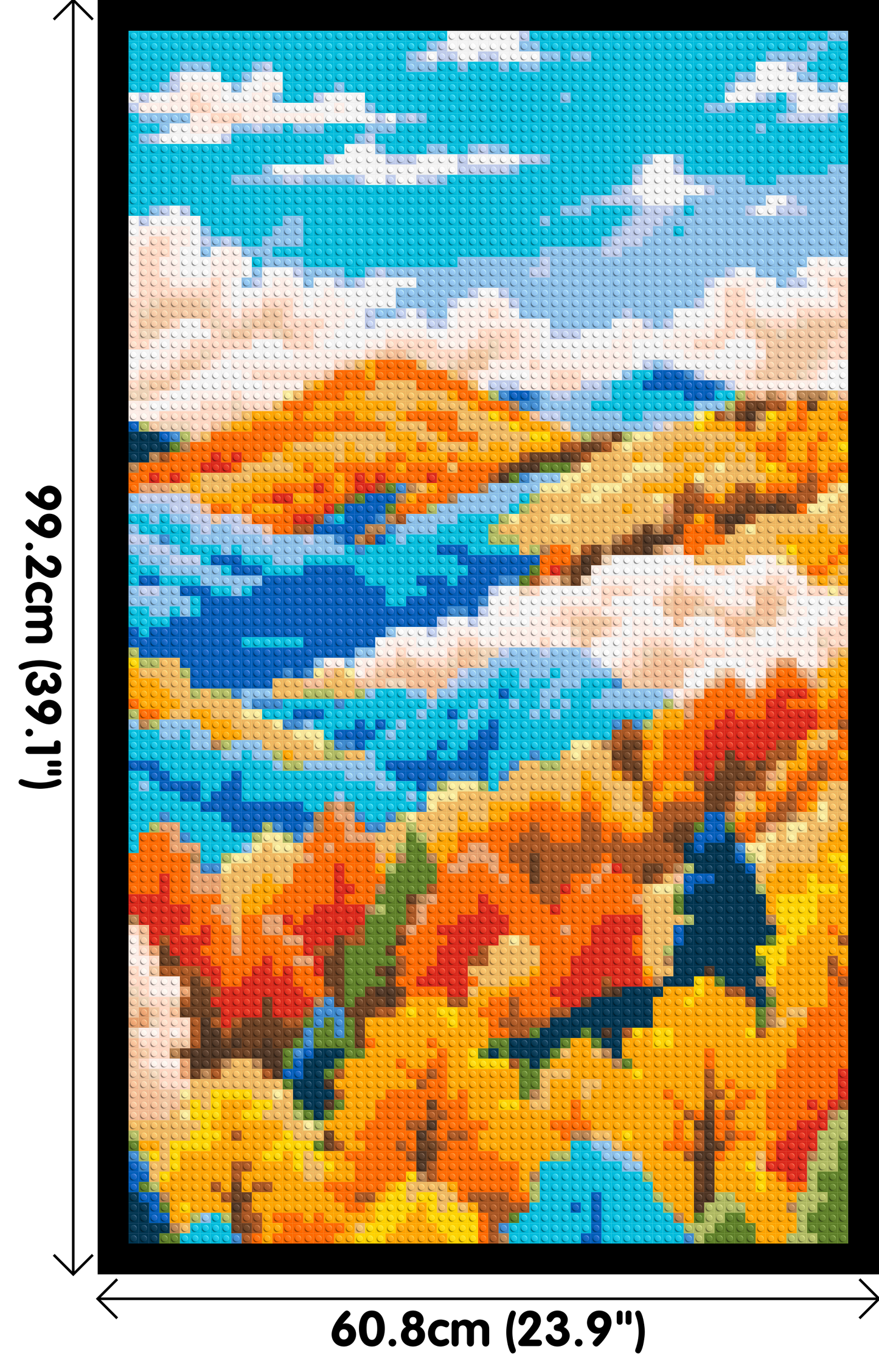 Vibrant Autumn Mountain Forest Illustration - Brick Art Mosaic Kit 3x5 large