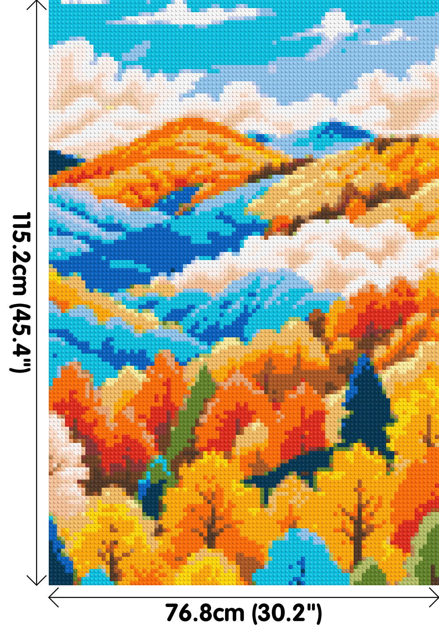 Vibrant Autumn Mountain Forest Illustration - Brick Art Mosaic Kit 4x6 large