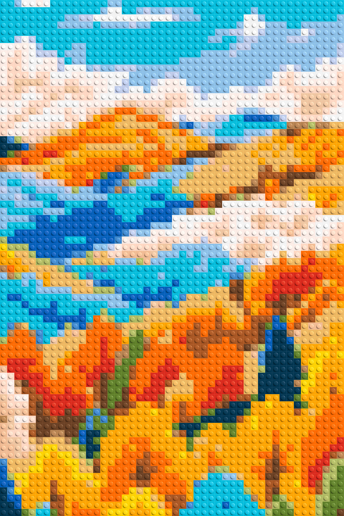 Vibrant Autumn Mountain Forest Illustration - Brick Art Mosaic Kit 2x3 large