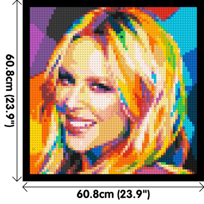 Kylie Minogue Portrait Geometric Pop Art - Brick Art Mosaic Kit 3x3 large