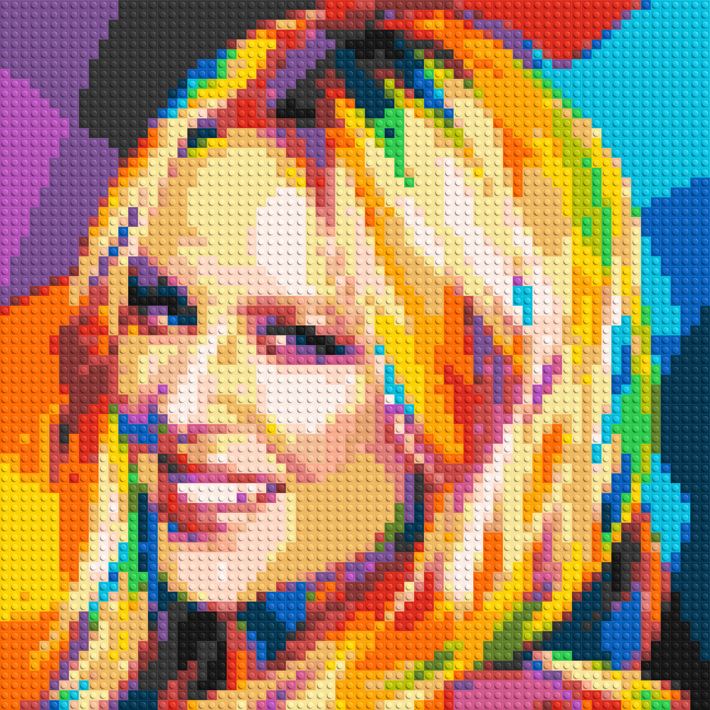 Kylie Minogue Portrait Geometric Pop Art - Brick Art Mosaic Kit 3x3 large