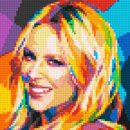 Kylie Minogue Portrait Geometric Pop Art - Brick Art Mosaic Kit 3x3 large