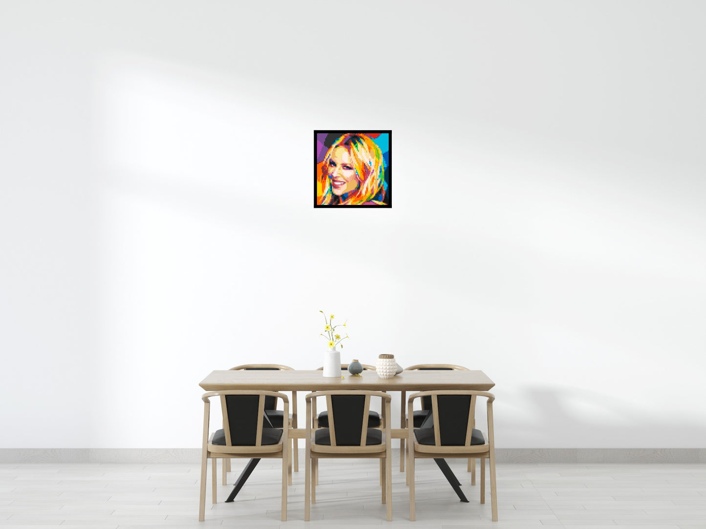 Kylie Minogue Portrait Geometric Pop Art - Brick Art Mosaic Kit 3x3 large